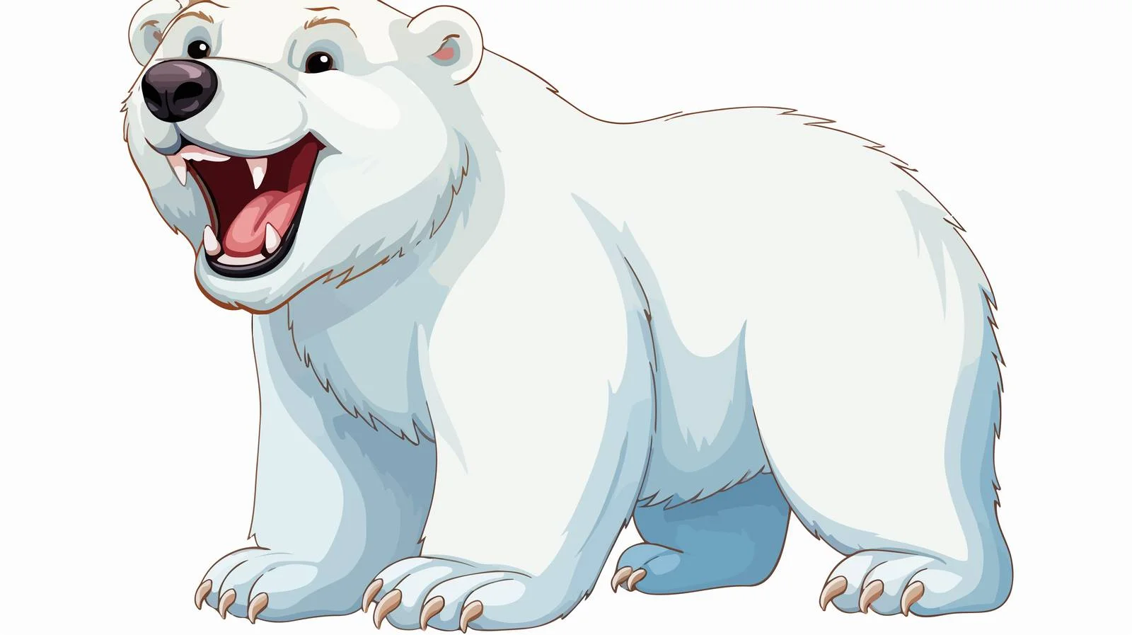 Cheerful Polar Bear Cartoon Vector Illustration — free download from Dotvec