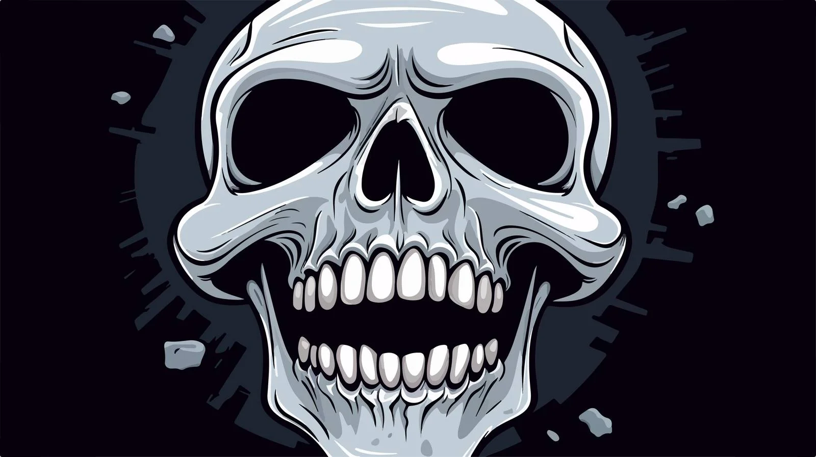 Whimsical Laughing Skull Vector Illustration — free download from Dotvec