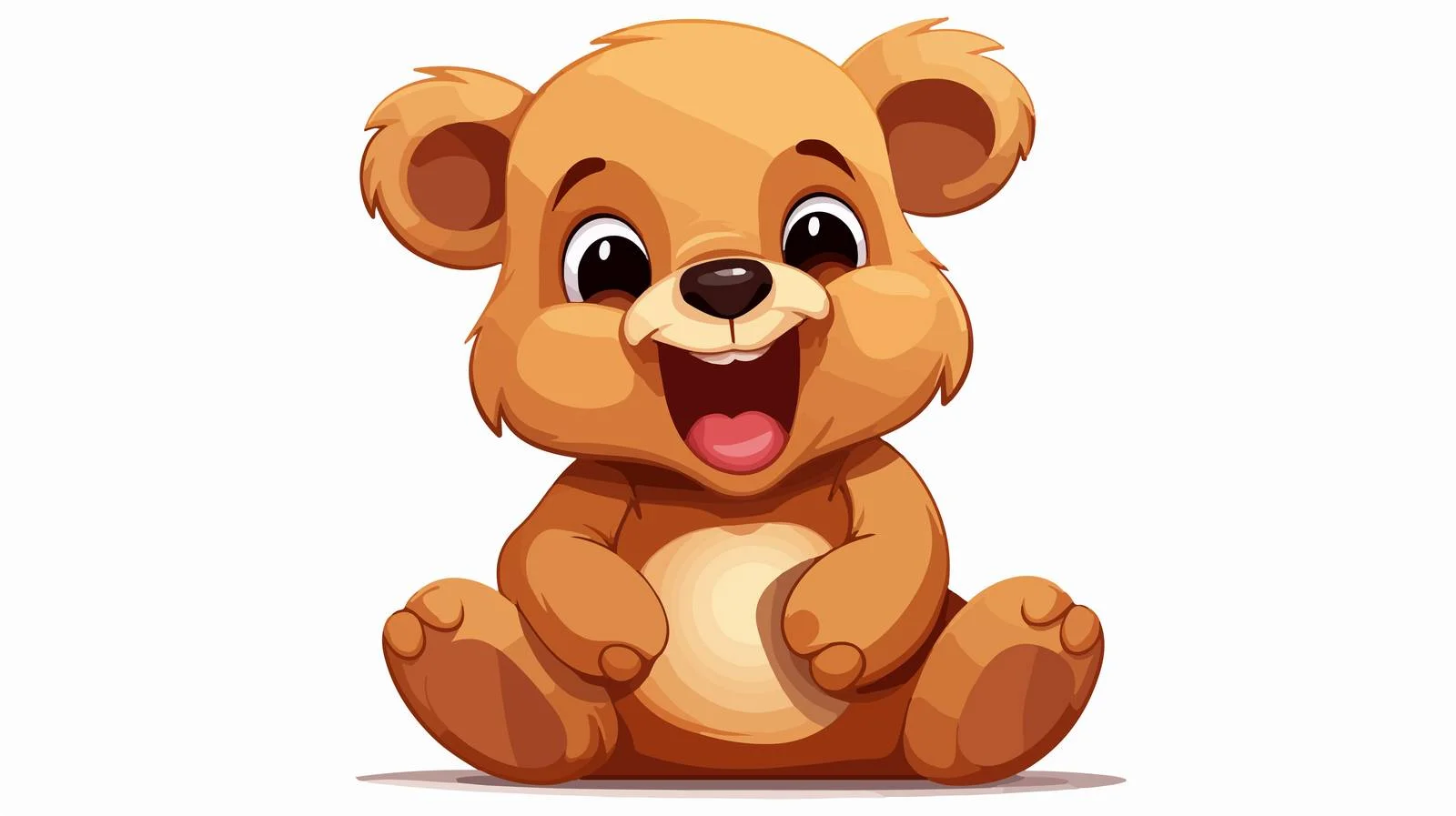 Cheerful Teddy Bear Cartoon Illustration — free download from Dotvec
