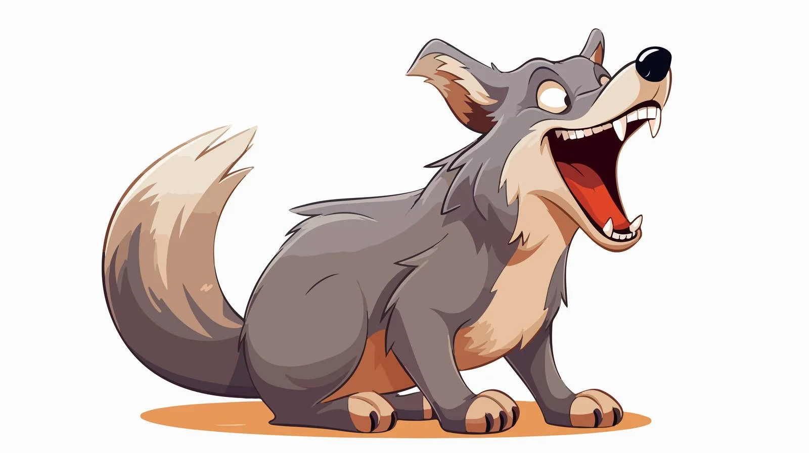 Vintage Laughing Wolf Cartoon Vector Illustration — free download from Dotvec