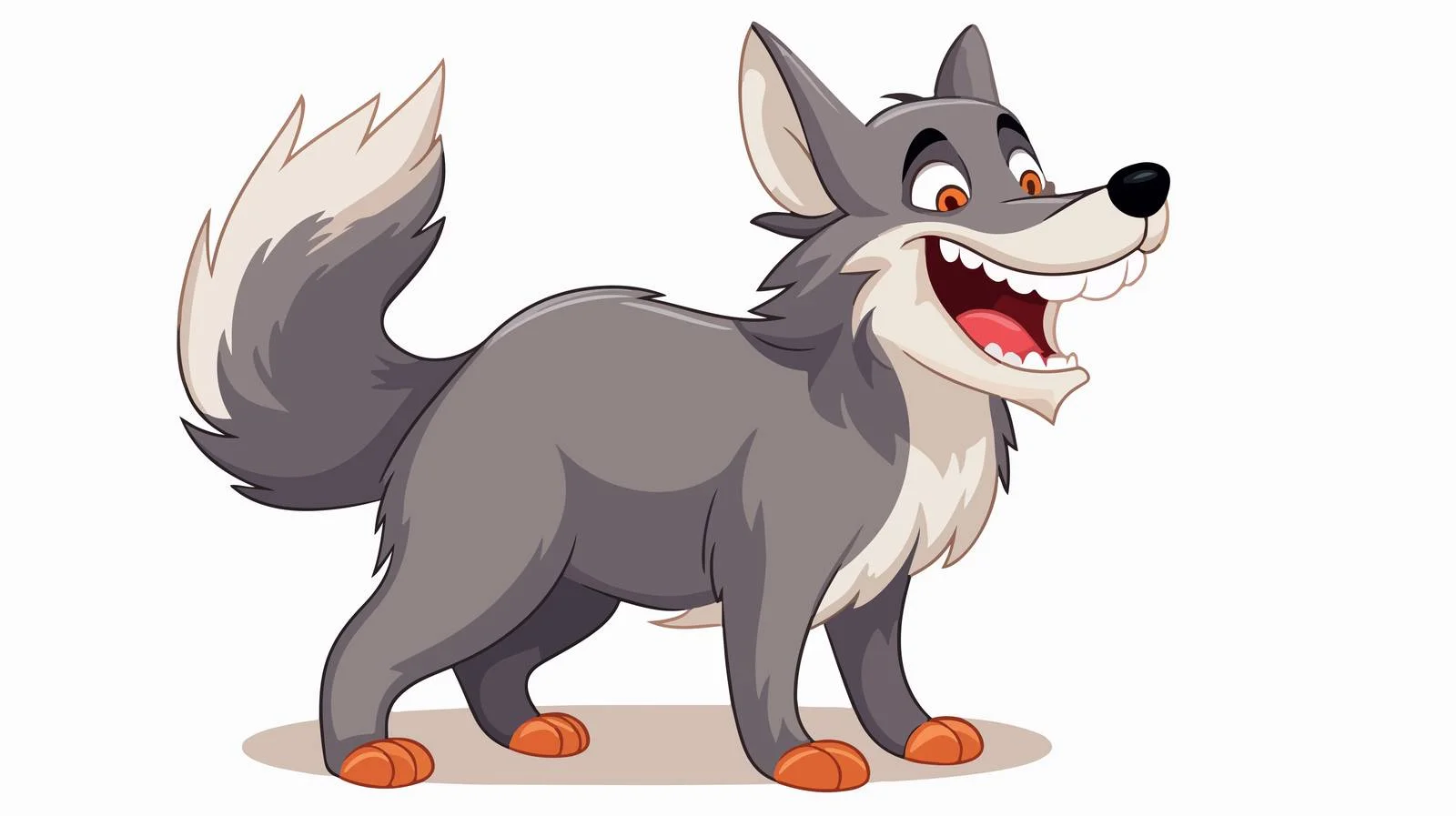 Vintage Laughing Wolf Cartoon Illustration — free download from Dotvec