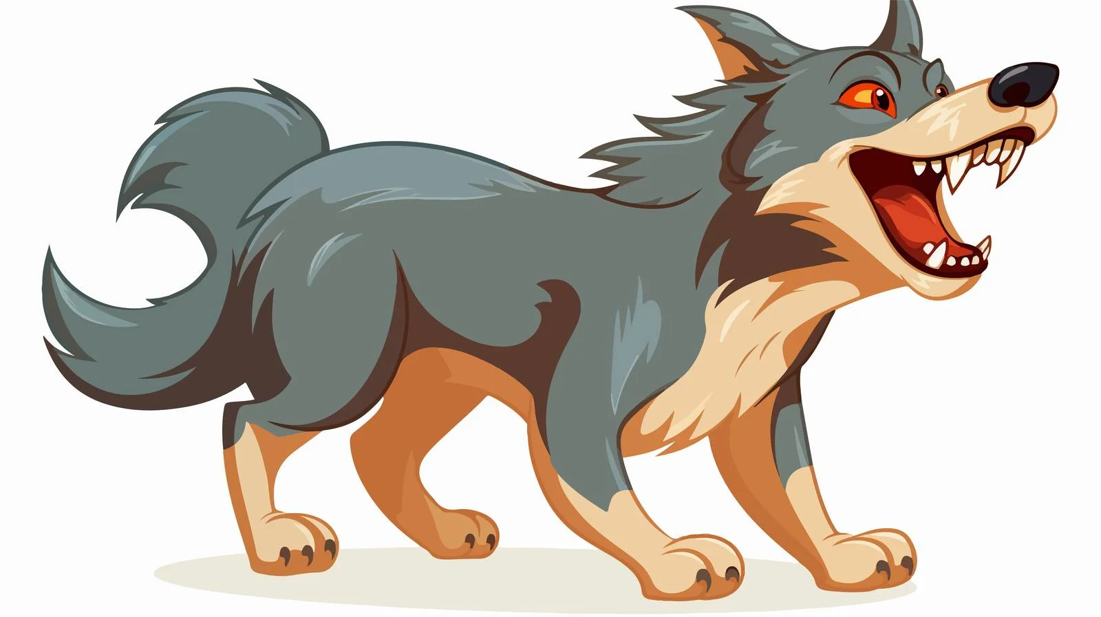 Retro Laughing Wolf Cartoon Vector Illustration — free download from Dotvec