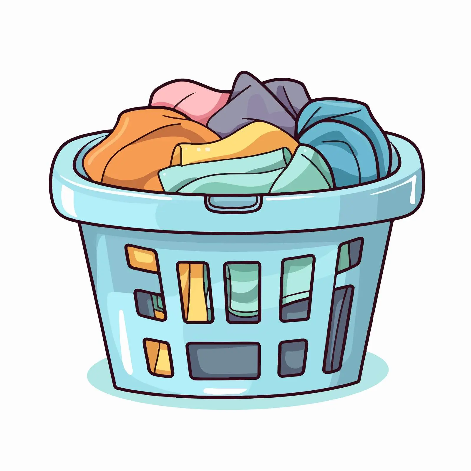 Outline Vector Laundry Basket Illustration — free download from Dotvec