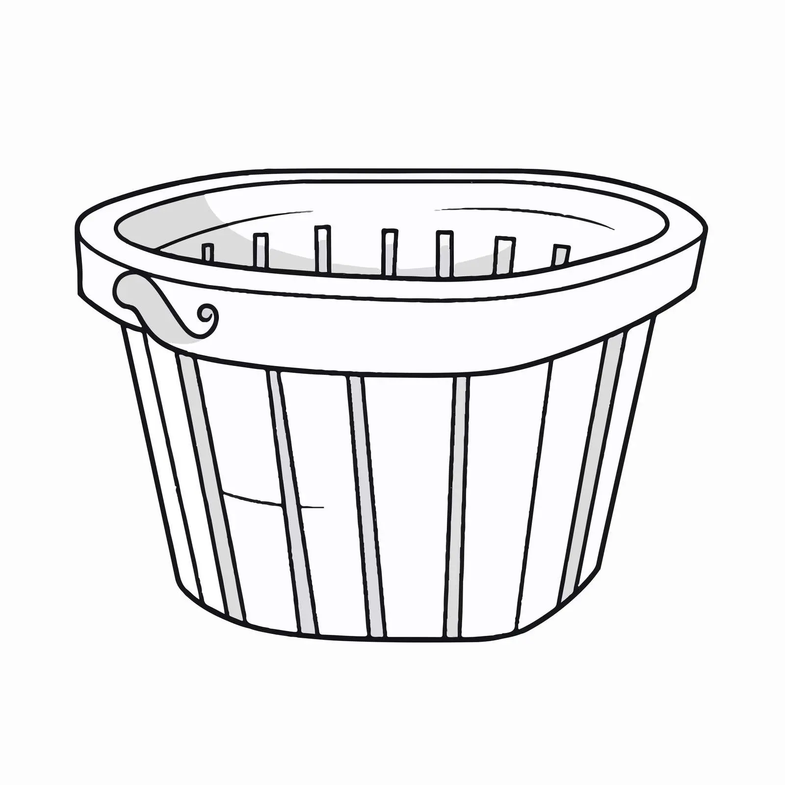 Outline Vector Illustration of Laundry Basket – free doodled image from Dotvec