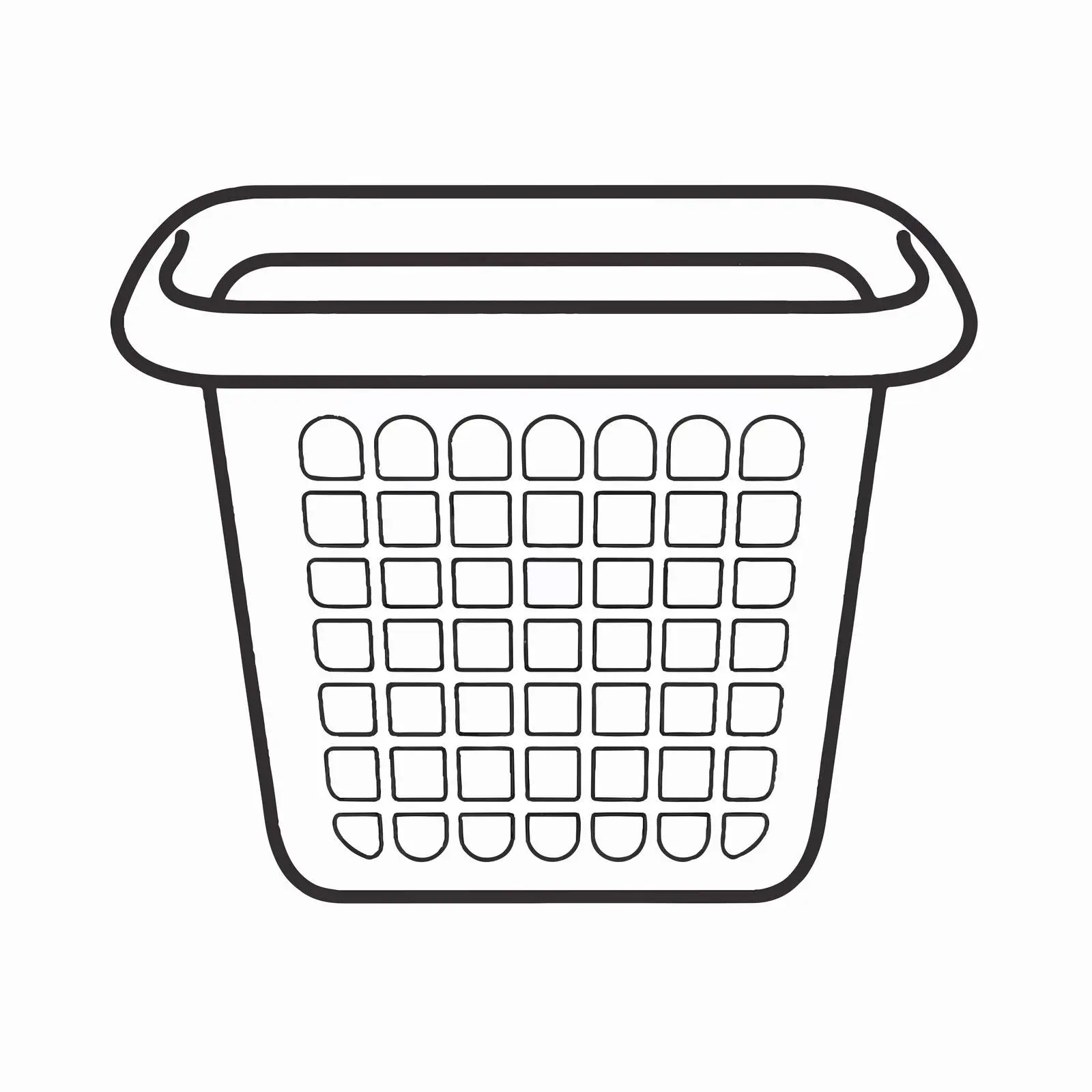 Laundry Basket Outline Vector Illustration — free download from Dotvec