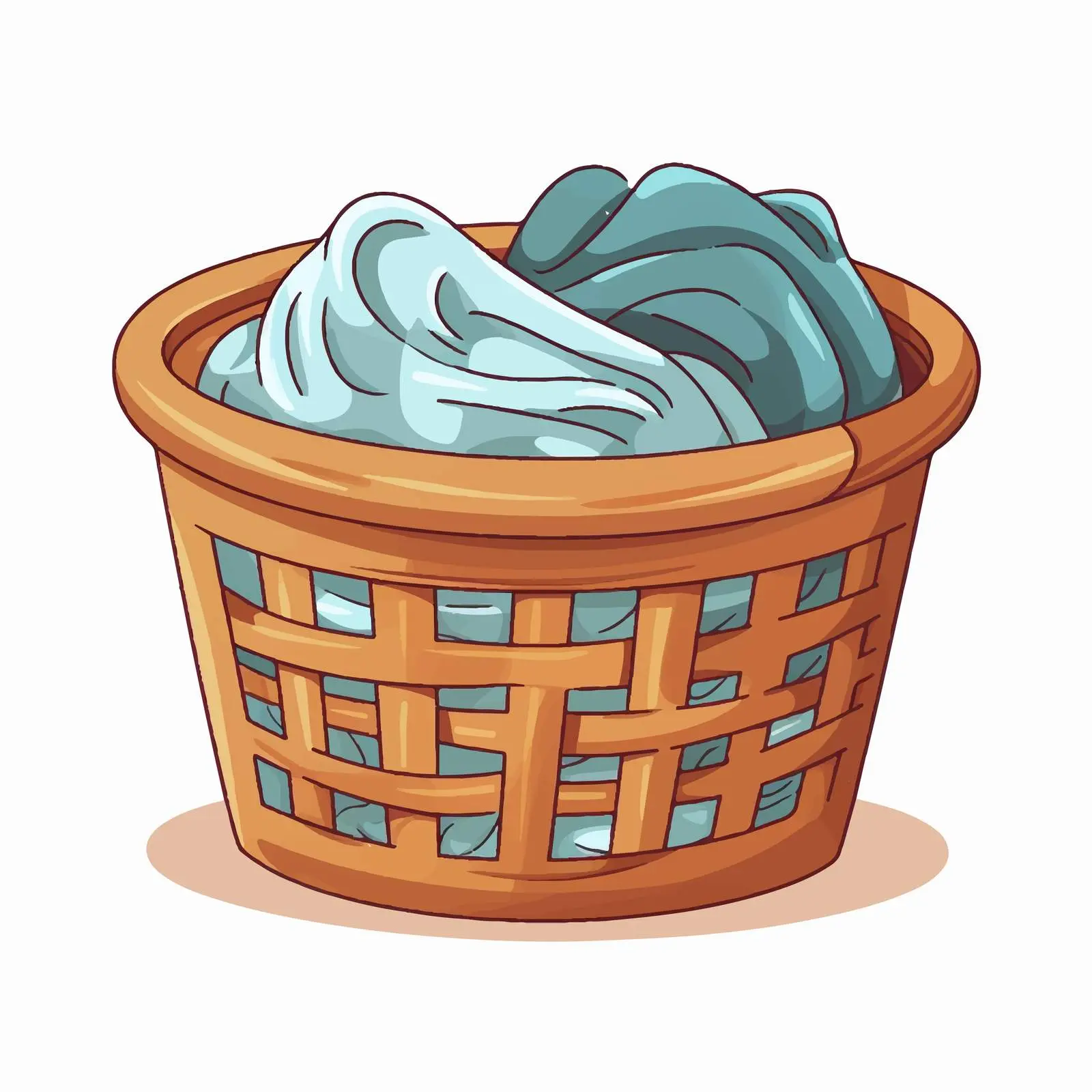Laundry Basket Vector Illustration on White Background – free family friendly image from Dotvec