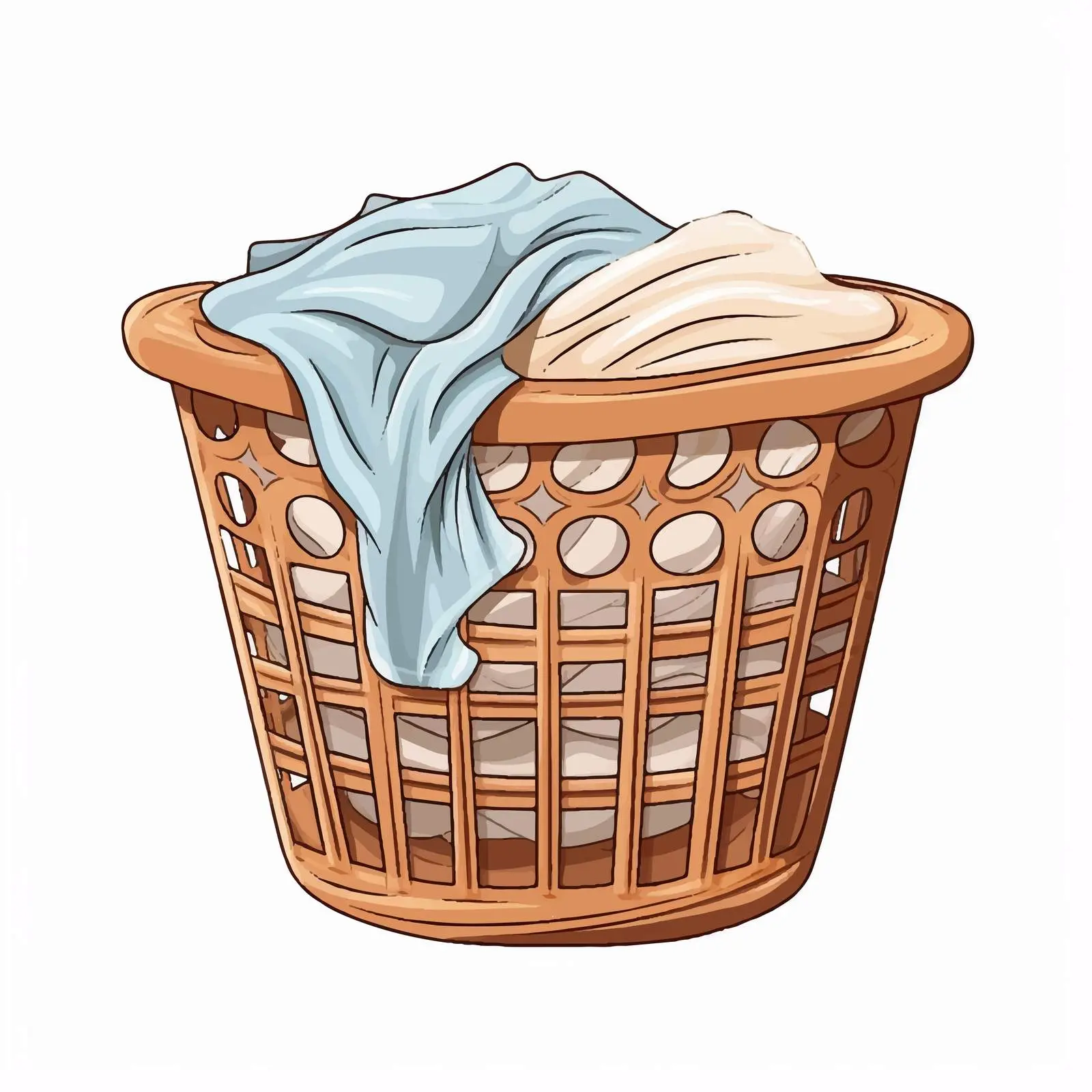 Laundry Basket Vector Illustration on White Background — free download from Dotvec