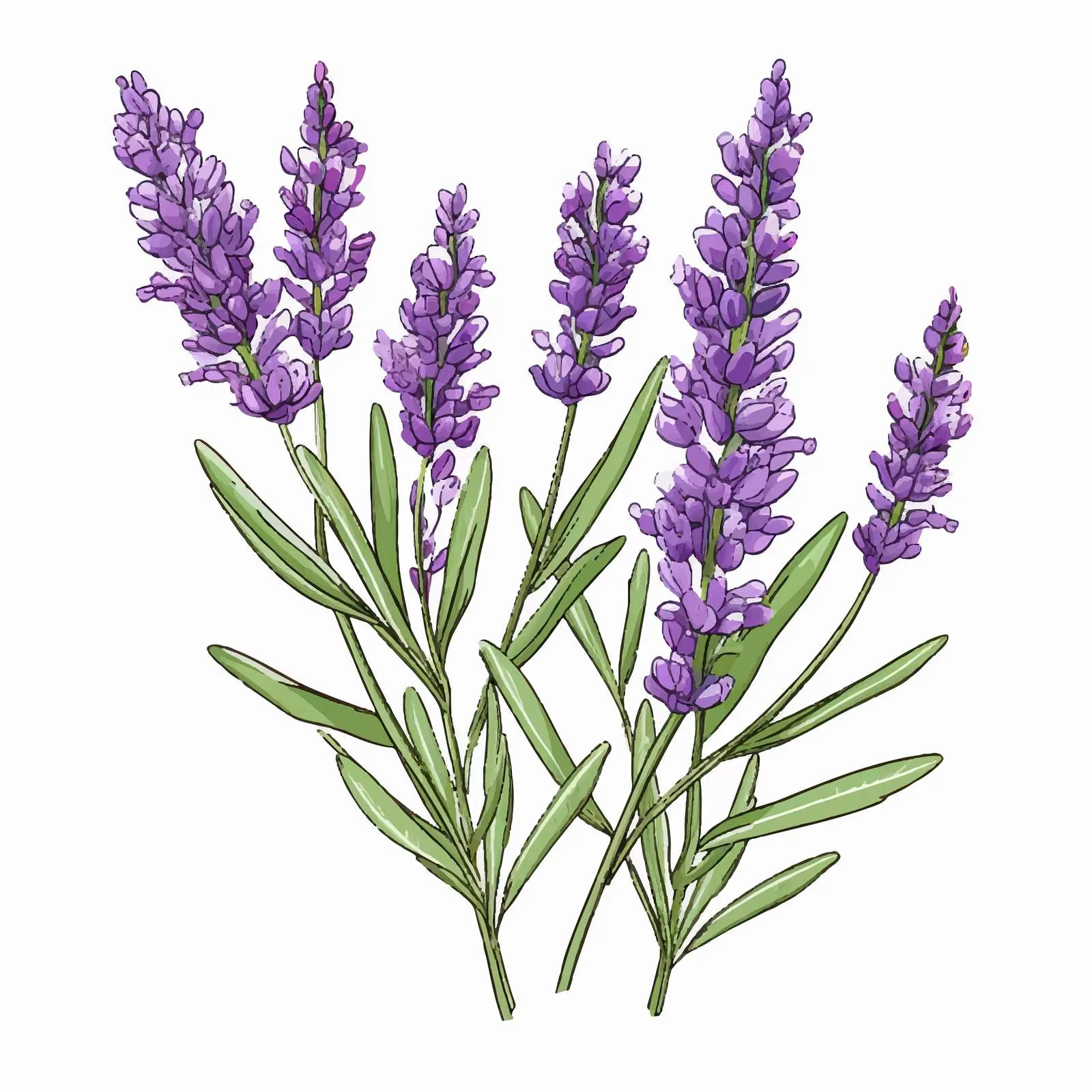 Lavender French Flower Sketch Vector Illustration — free download from Dotvec