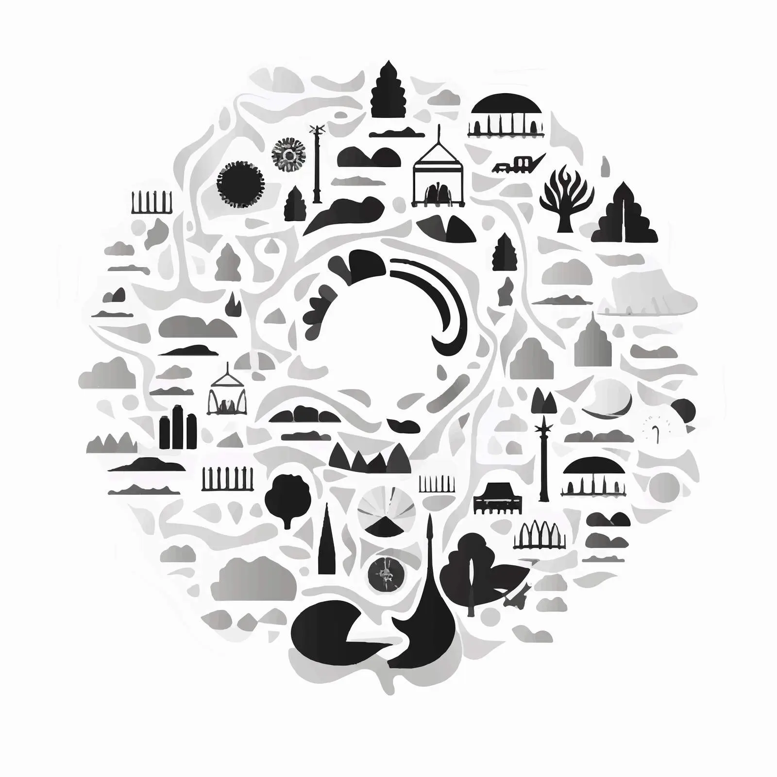 Layered Mandala Creative Silhouettes Set – free versatile graphic image from Dotvec