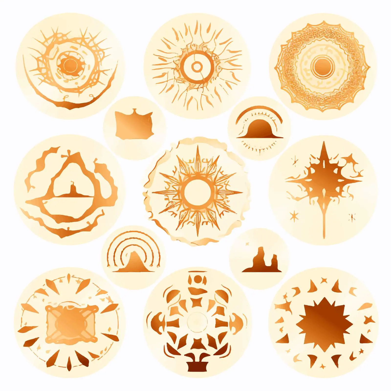Layered Mandala Silhouettes Set on White Background — free download from Dotvec