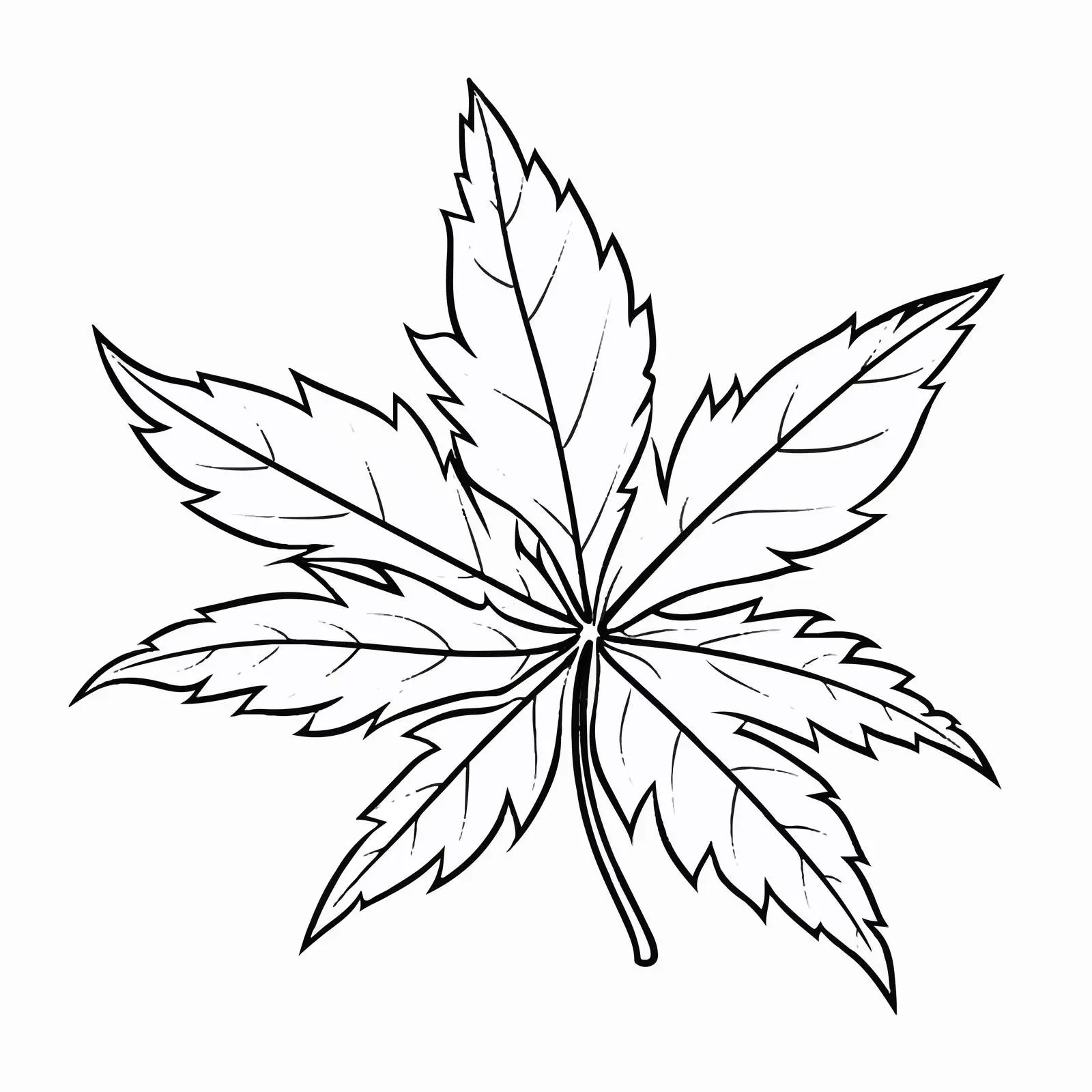 Leaf Outline Vector Illustration on White Background — free download from Dotvec