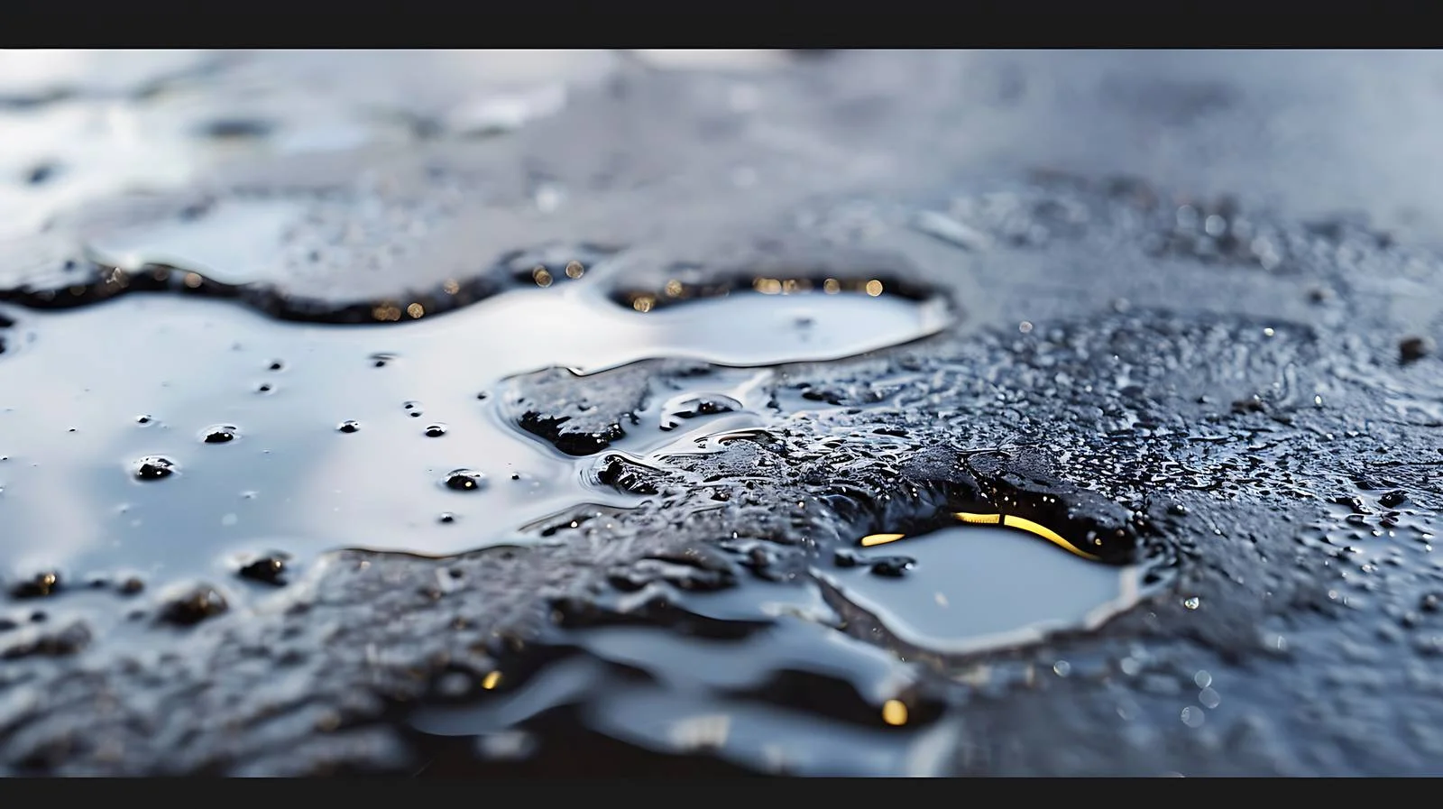 Vehicle oil leak on wet pavement — free download from Dotvec