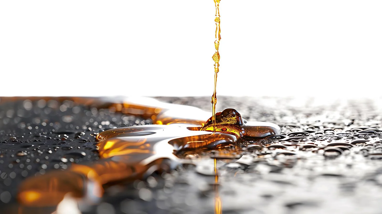 Vehicle leaking oil onto damp asphalt — free download from Dotvec