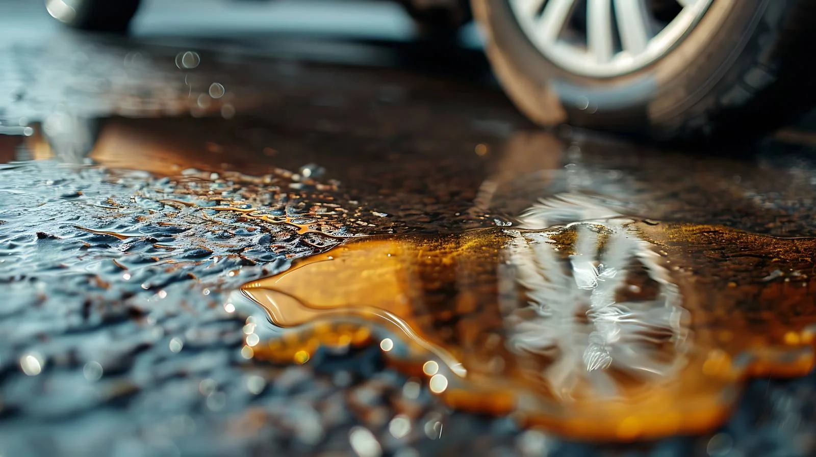 Vehicle oil or gasoline leak on asphalt — free download from Dotvec