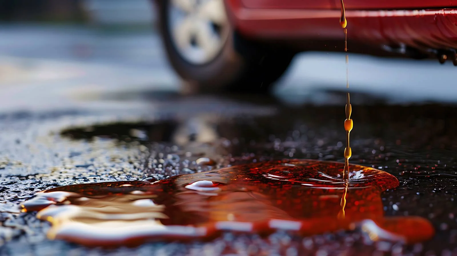 Vehicle leaking oil onto asphalt pavement — free download from Dotvec