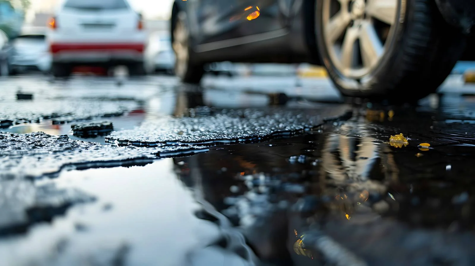 Car Oil or Gasoline Spill on Asphalt — free download from Dotvec