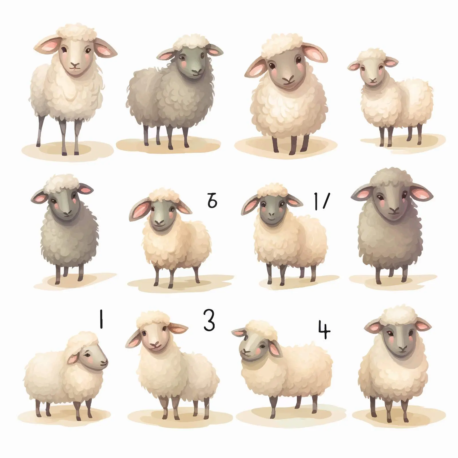 Learn Counting to 10 with Cute Sheep Vectors – free teaching resources image from Dotvec