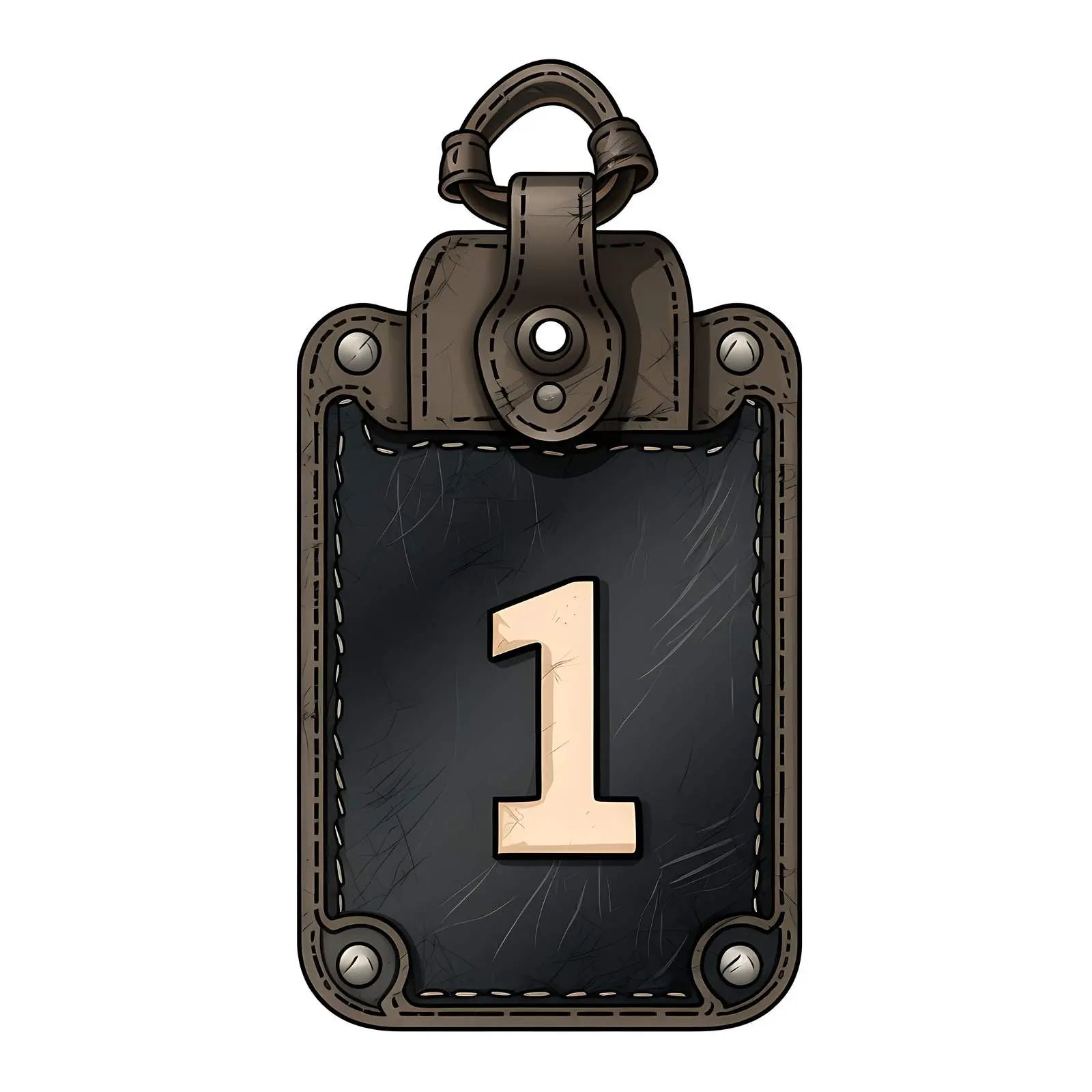 Classic Leather Black Tag with Number 1 — free download from Dotvec