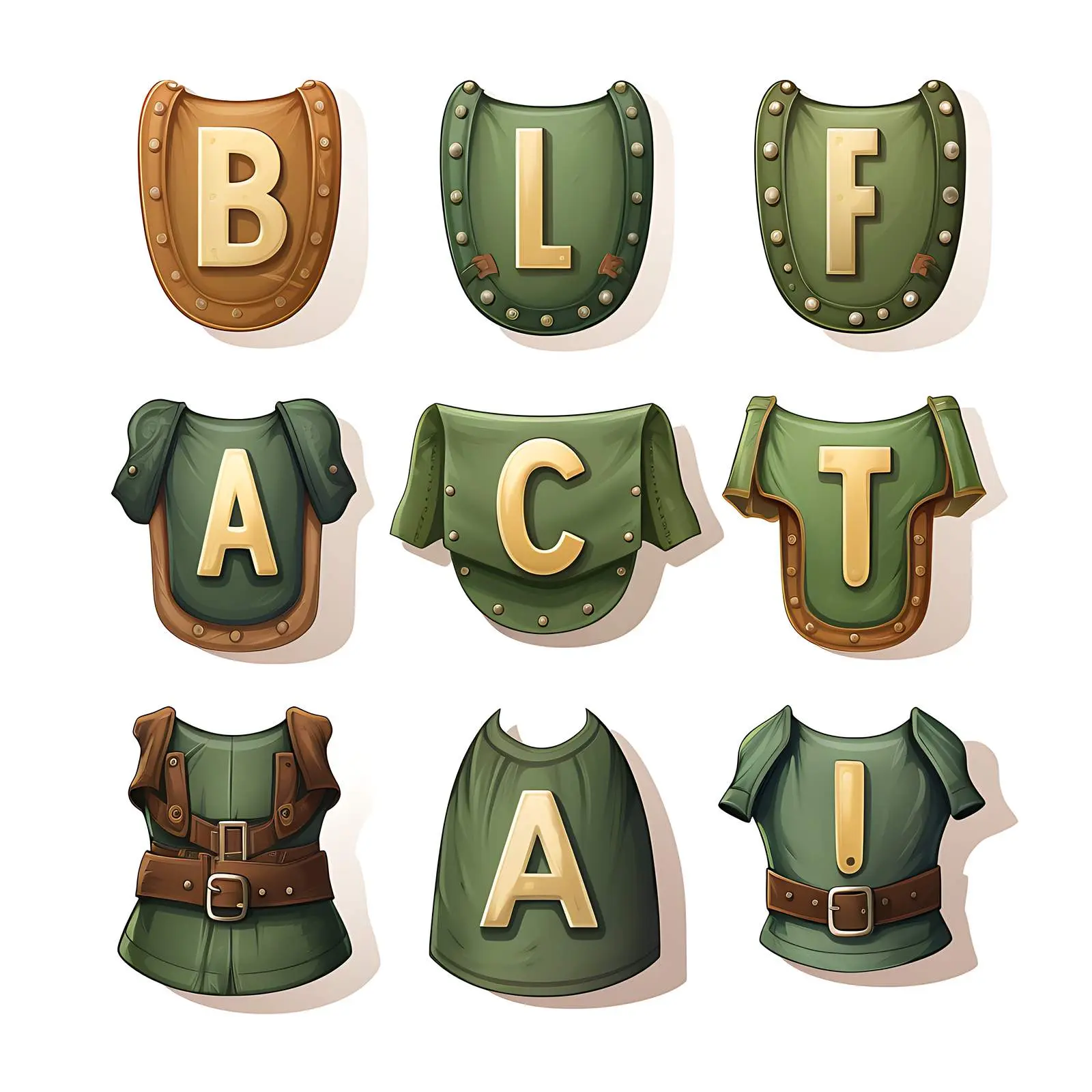 Khaki Leather Military ABC Tags and Accessories — free download from Dotvec
