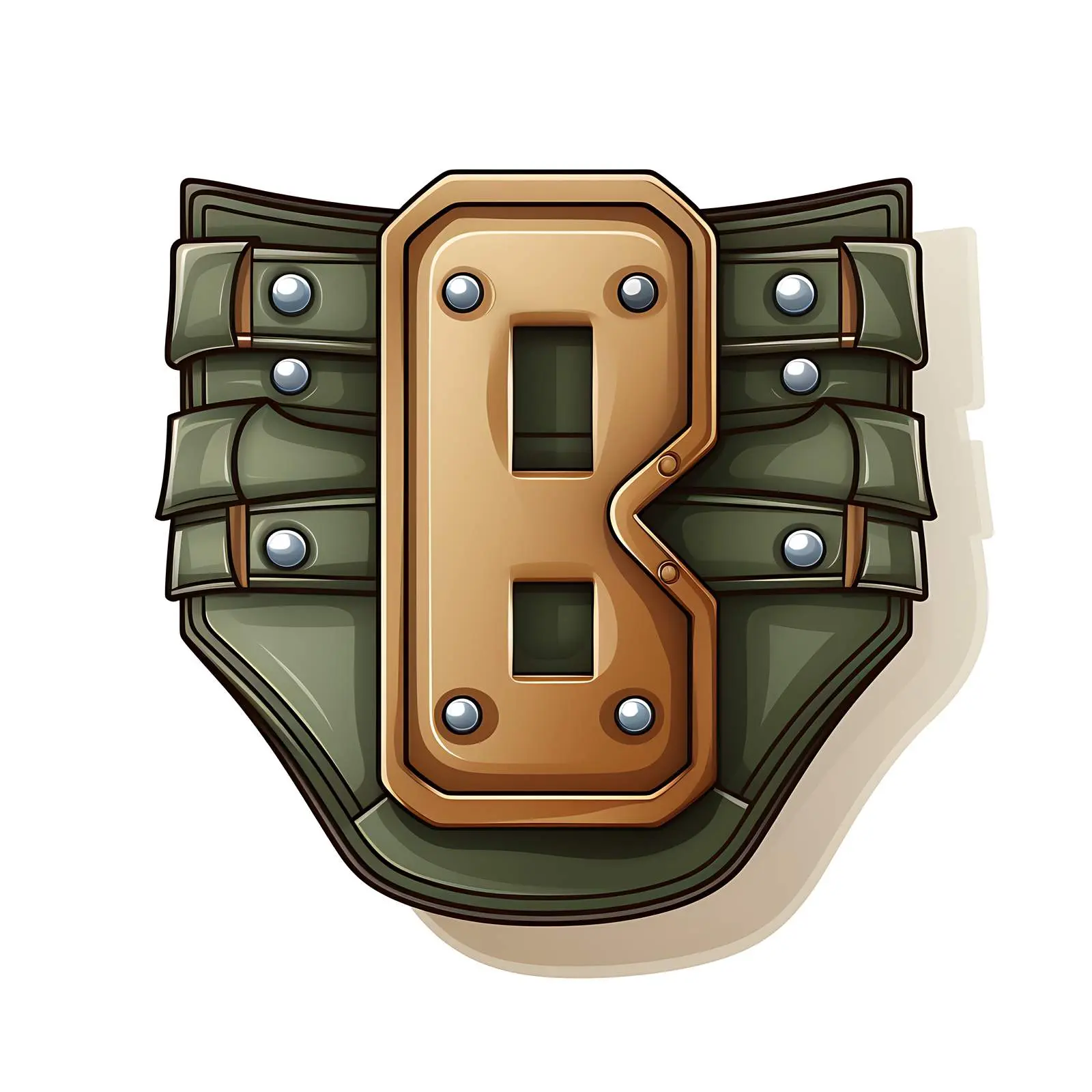 Khaki Leather Military ABC Tags with Latin Alphabet – free camp image from Dotvec