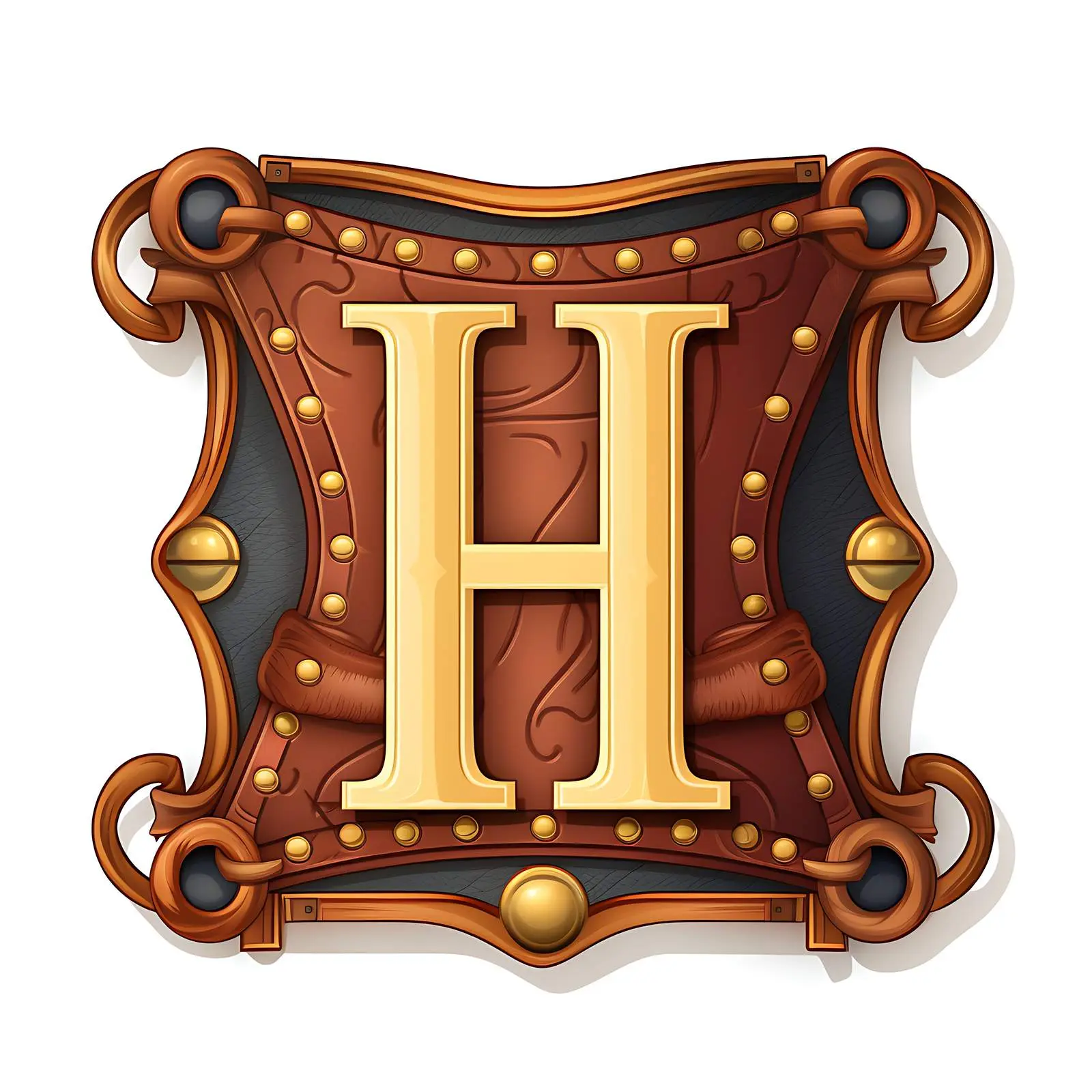 Vintage Leather Label with Latin Letter H — free download from Dotvec