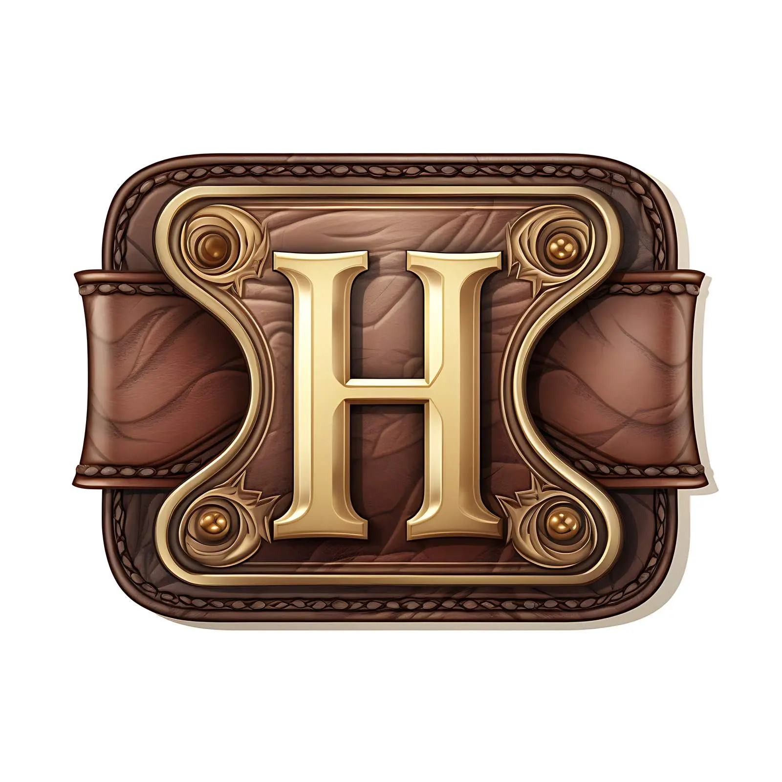Vintage Leather Label with Latin Letter H — free download from Dotvec