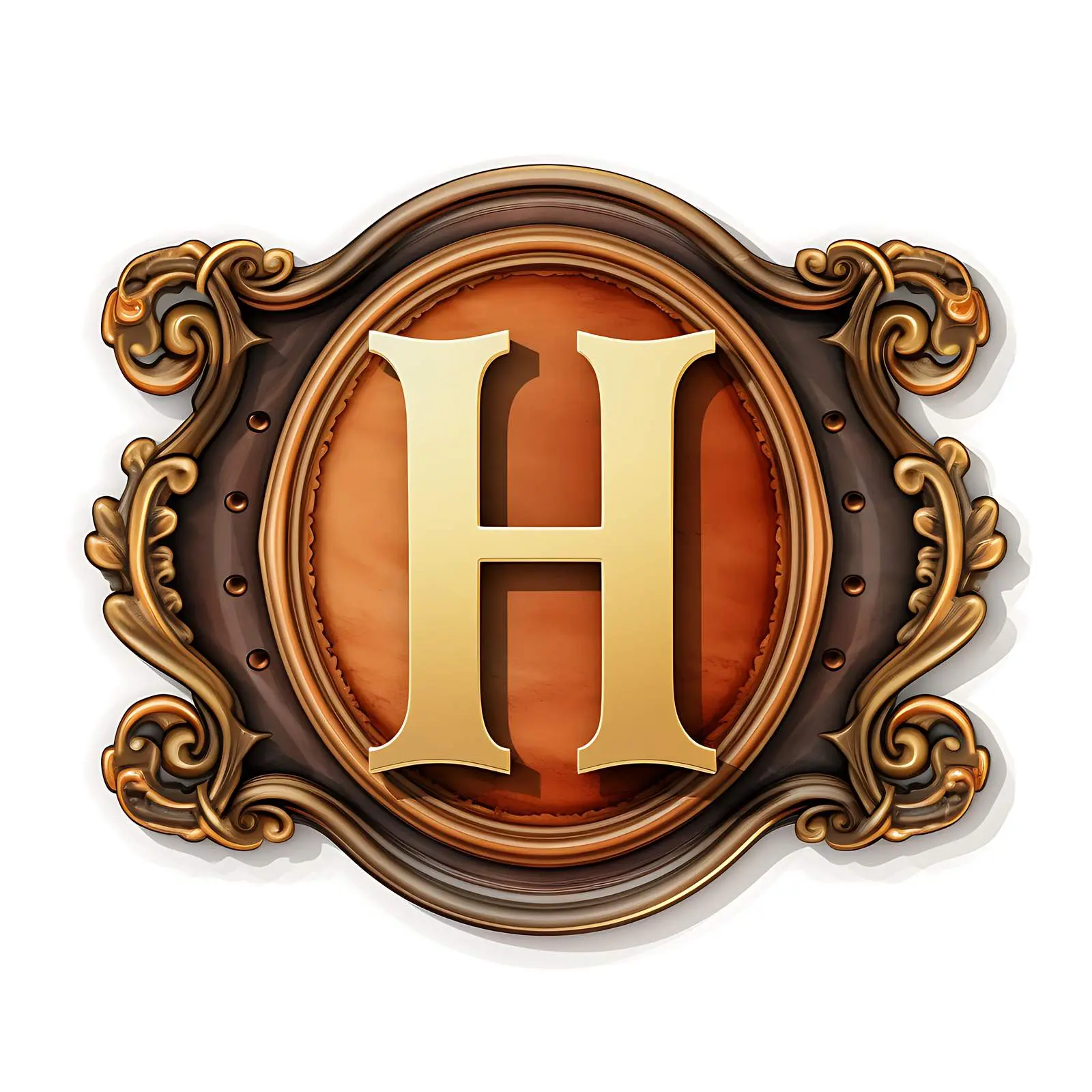 Vintage Leather Label with Latin Letter H — free download from Dotvec
