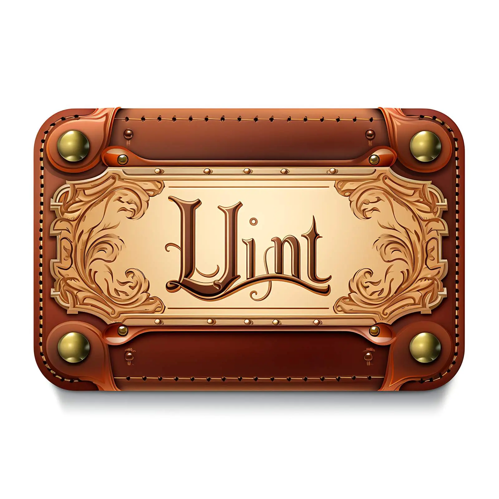 Vintage Leather Label Featuring Latin Letter I – free creative label image from Dotvec