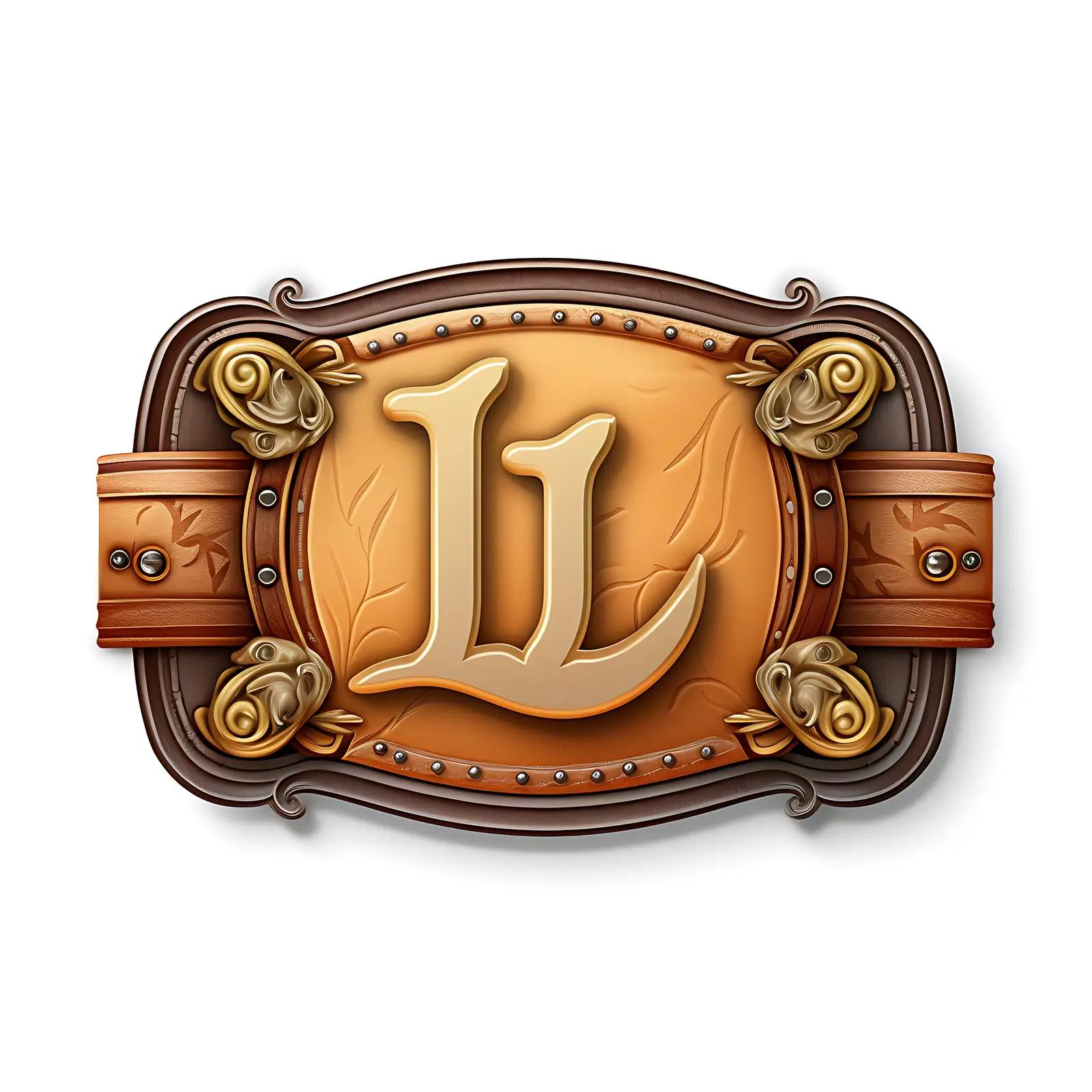 Vintage Leather Label Featuring Latin Letter I — free download from Dotvec