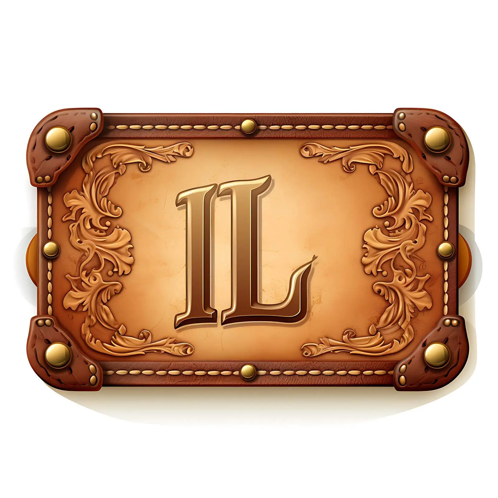 Vintage Leather Label with Latin Letter I — free download from Dotvec