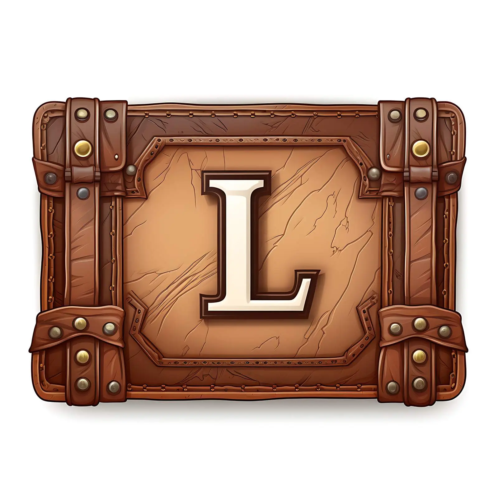 Vintage Leather Label with Latin Letter I – free bad image from Dotvec