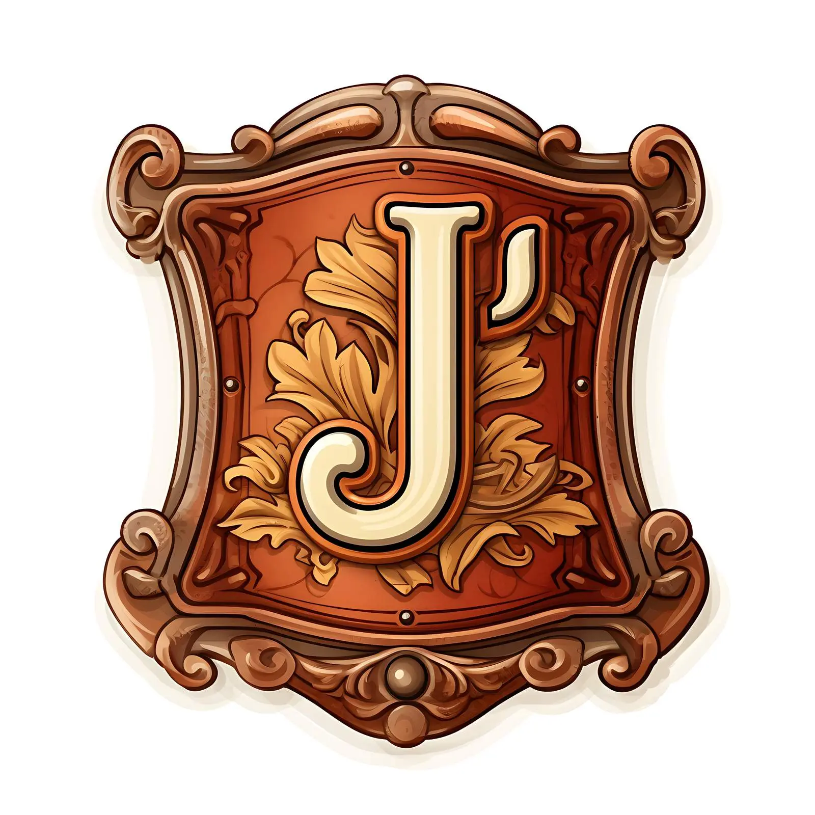 Retro Leather Label Featuring Latin Letter J – free artistic typography image from Dotvec