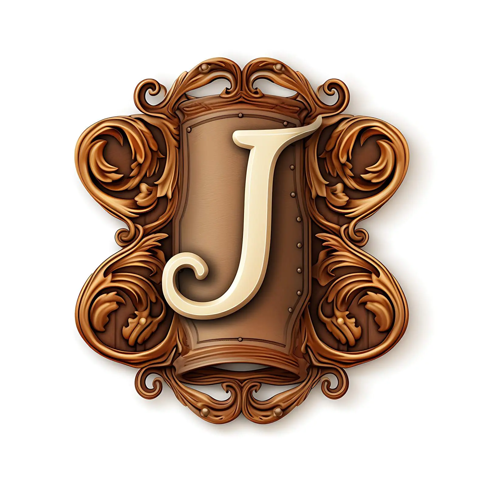 Vintage Leather Label with Latin Letter J — free download from Dotvec