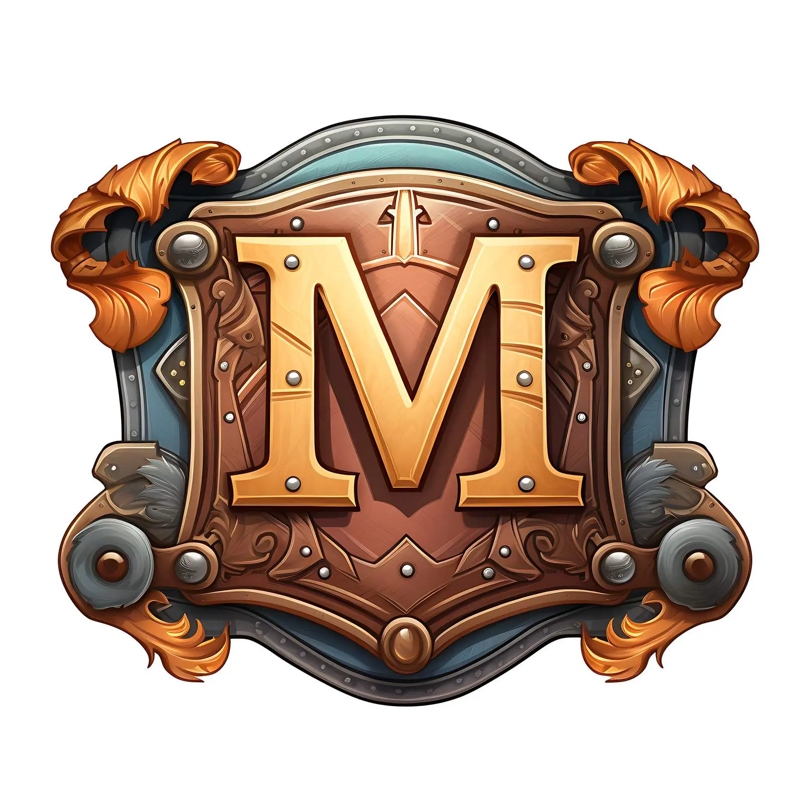 Vintage Leather Label with Latin Letter M — free download from Dotvec