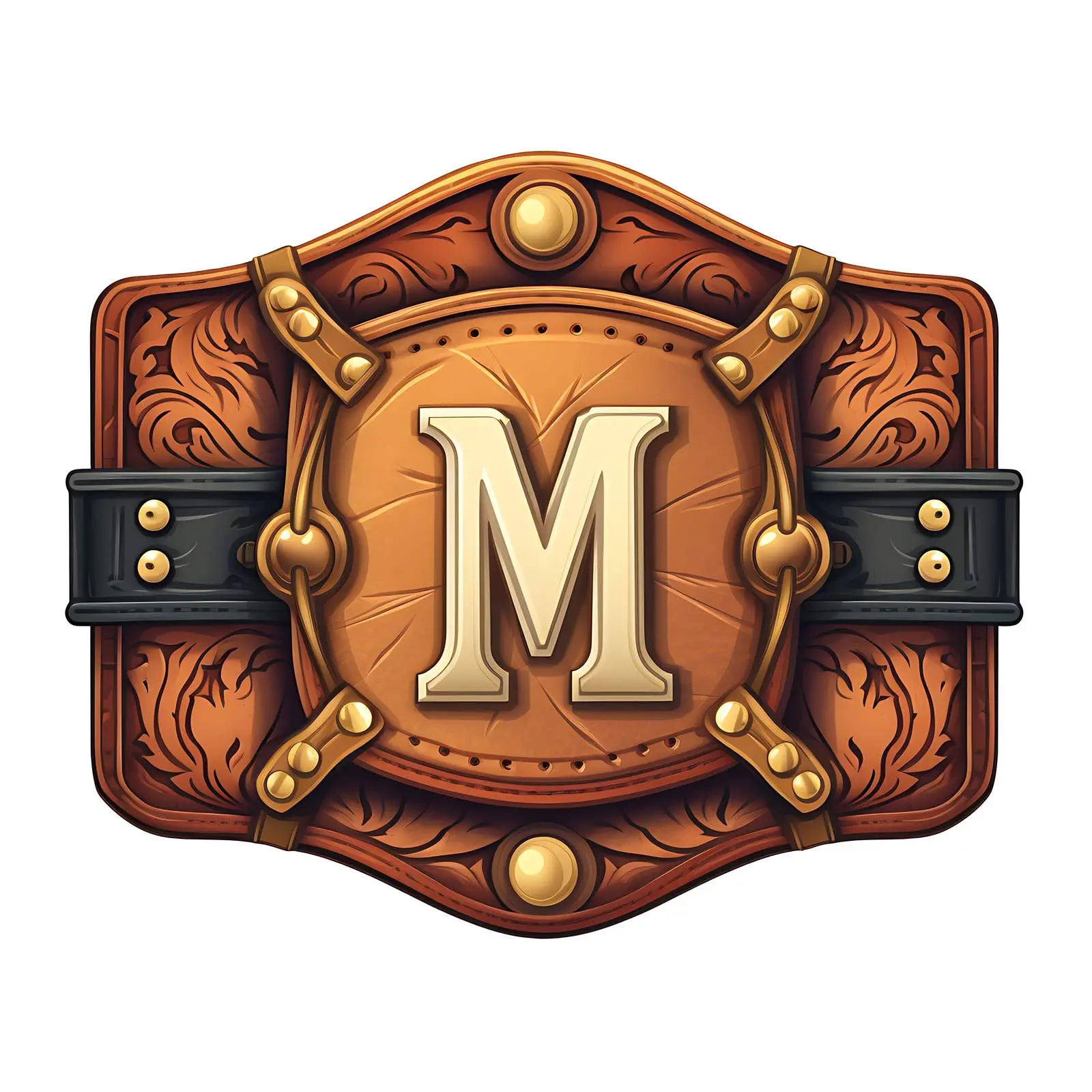 Vintage Leather Label with Latin Letter M — free download from Dotvec