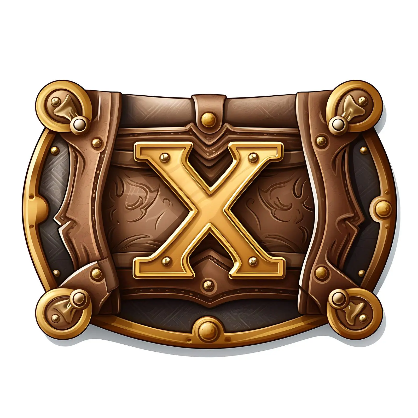 Vintage Leather Label Featuring Latin Letter X — free download from Dotvec