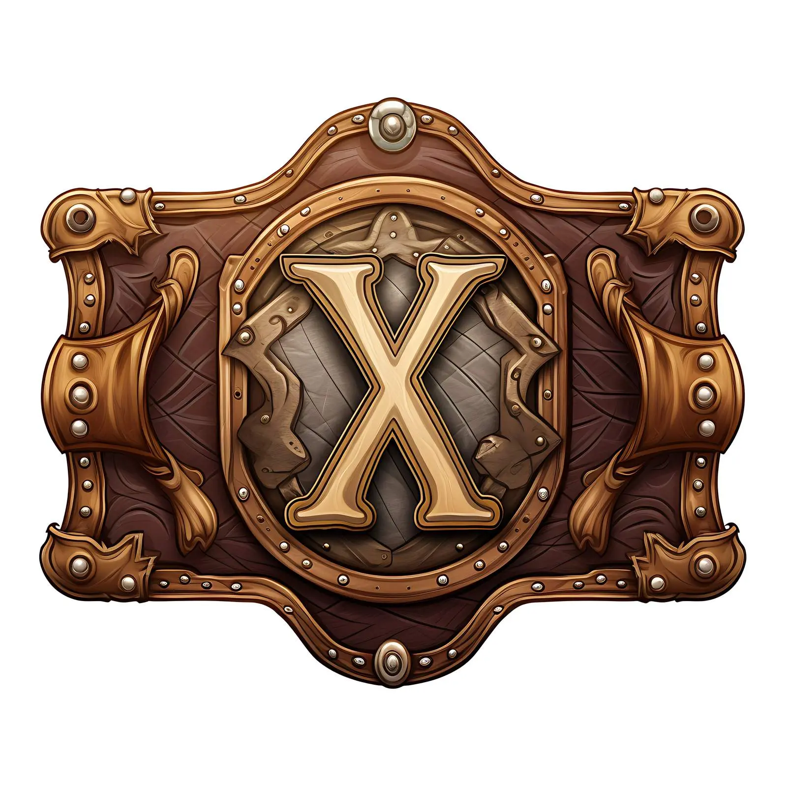 Vintage Leather Label with Latin Letter X — free download from Dotvec