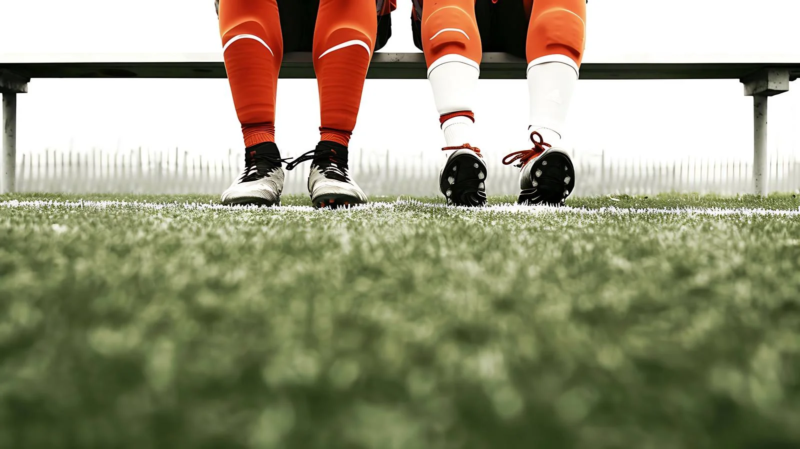 Football players resting on bench — free download from Dotvec