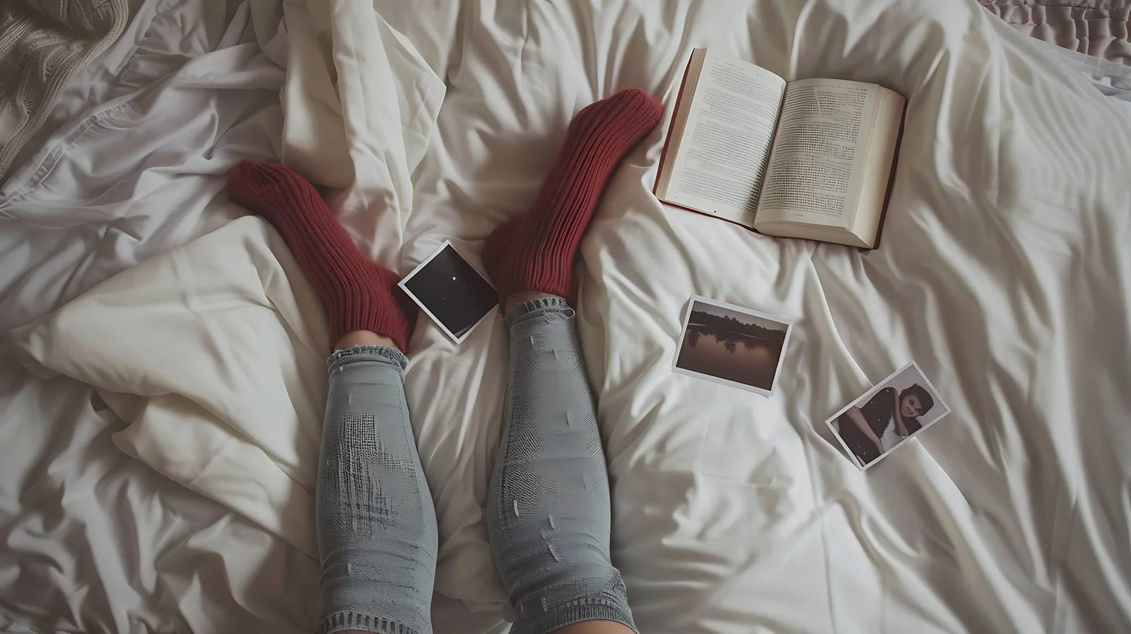 Relaxing with a Book and Polaroid — free download from Dotvec