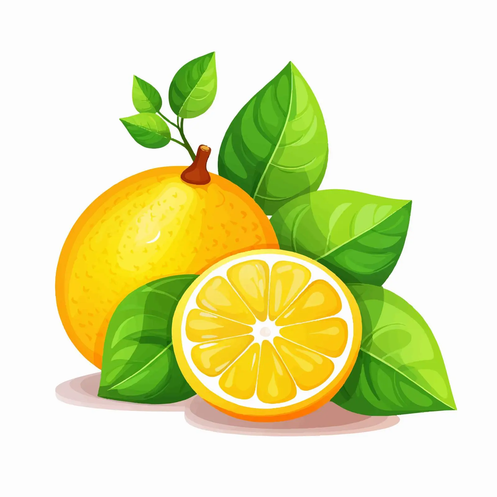 Lemon Cartoon Vector Illustration Isolated on White – free lemon slice image from Dotvec