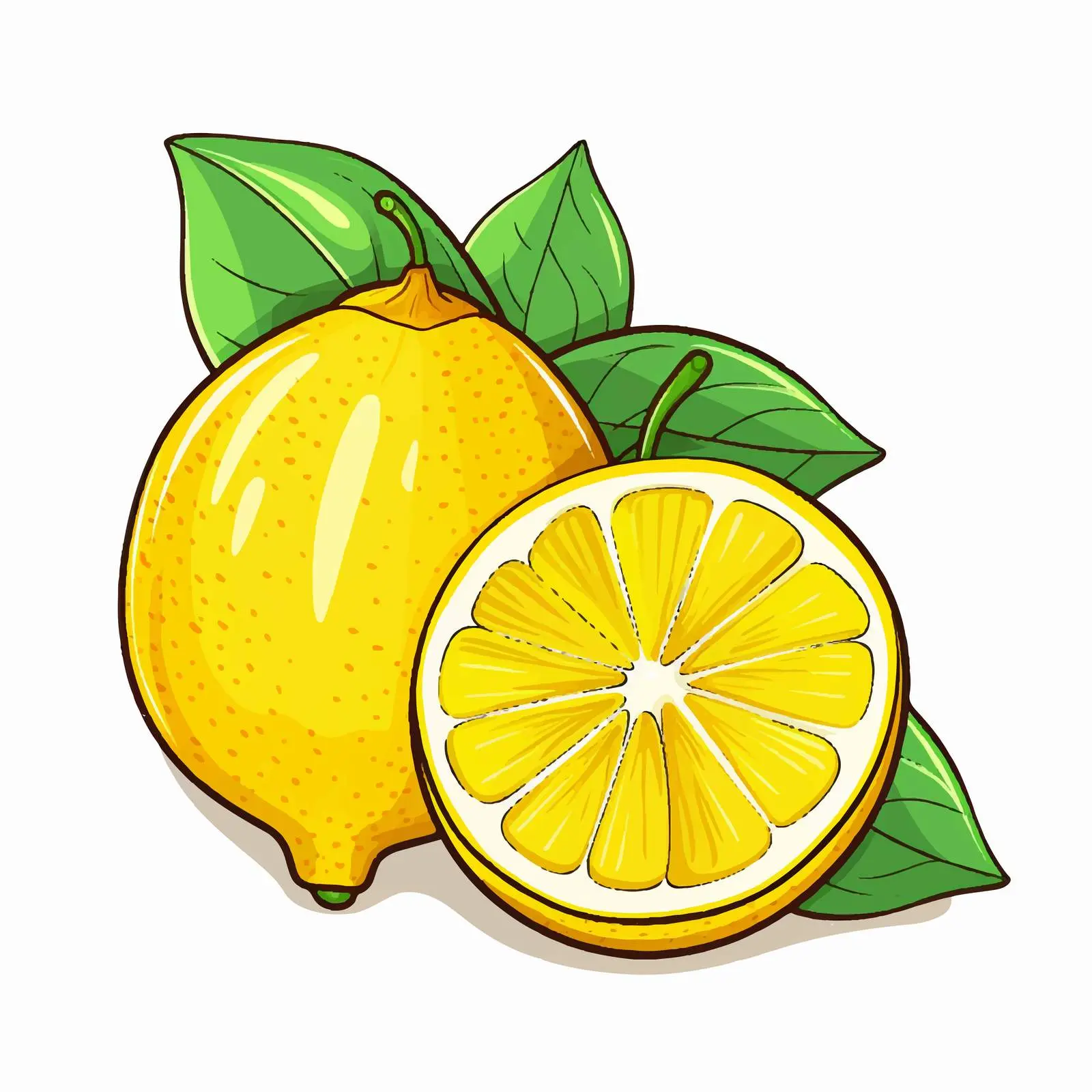 Cartoon Lemon Vector Illustration on White — free download from Dotvec