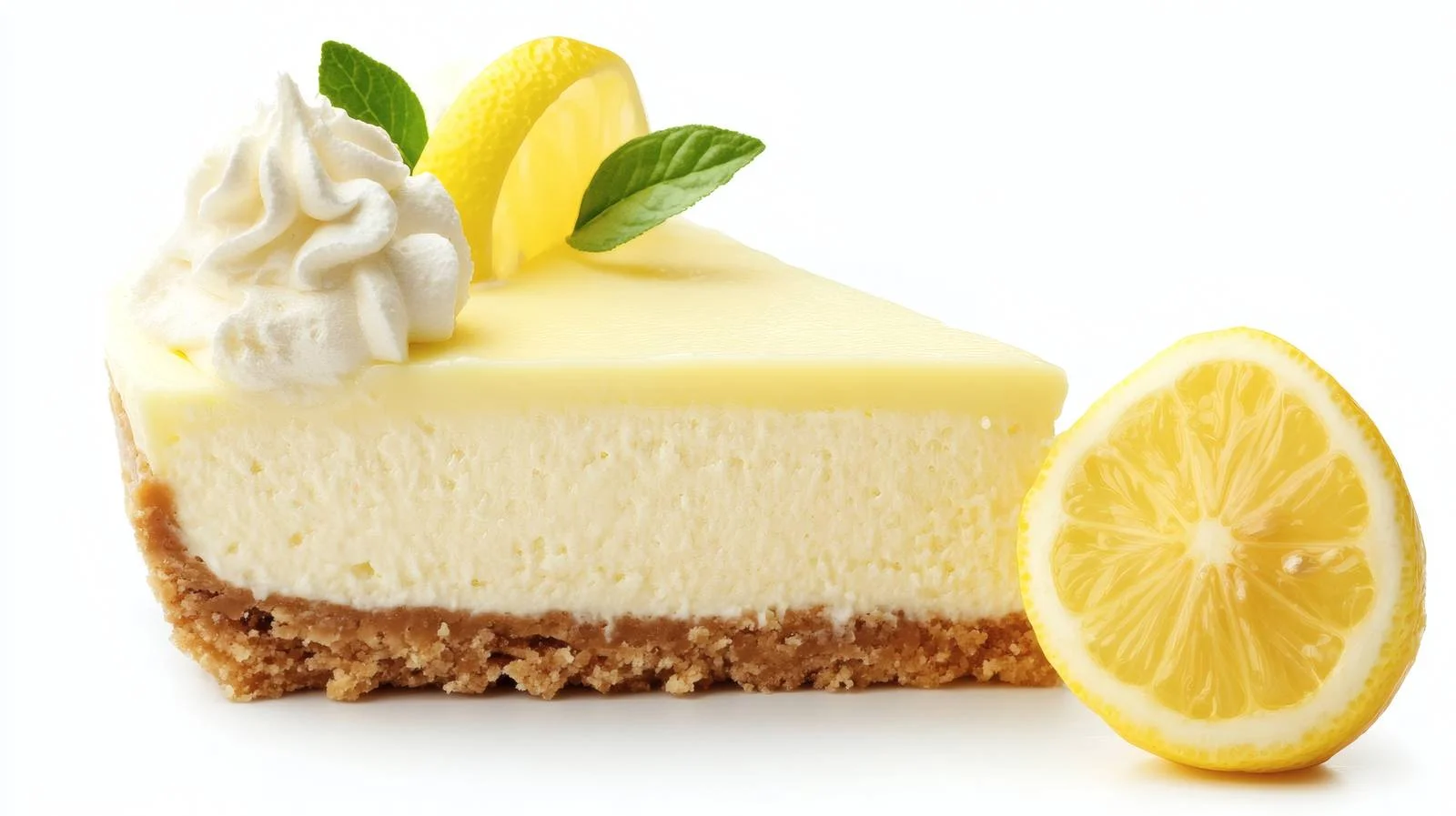 Delicious Lemon Cheesecake on White Background — free download from Dotvec