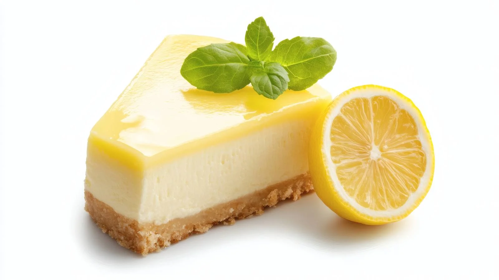 Delicious Lemon Cheesecake on White Background — free download from Dotvec