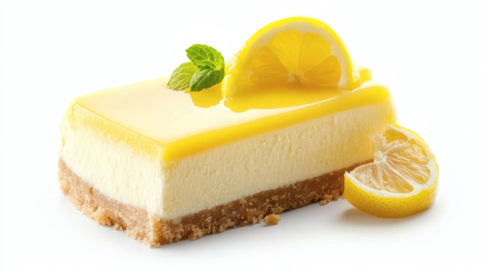 Delicious Lemon Cheesecake on White Background — free download from Dotvec