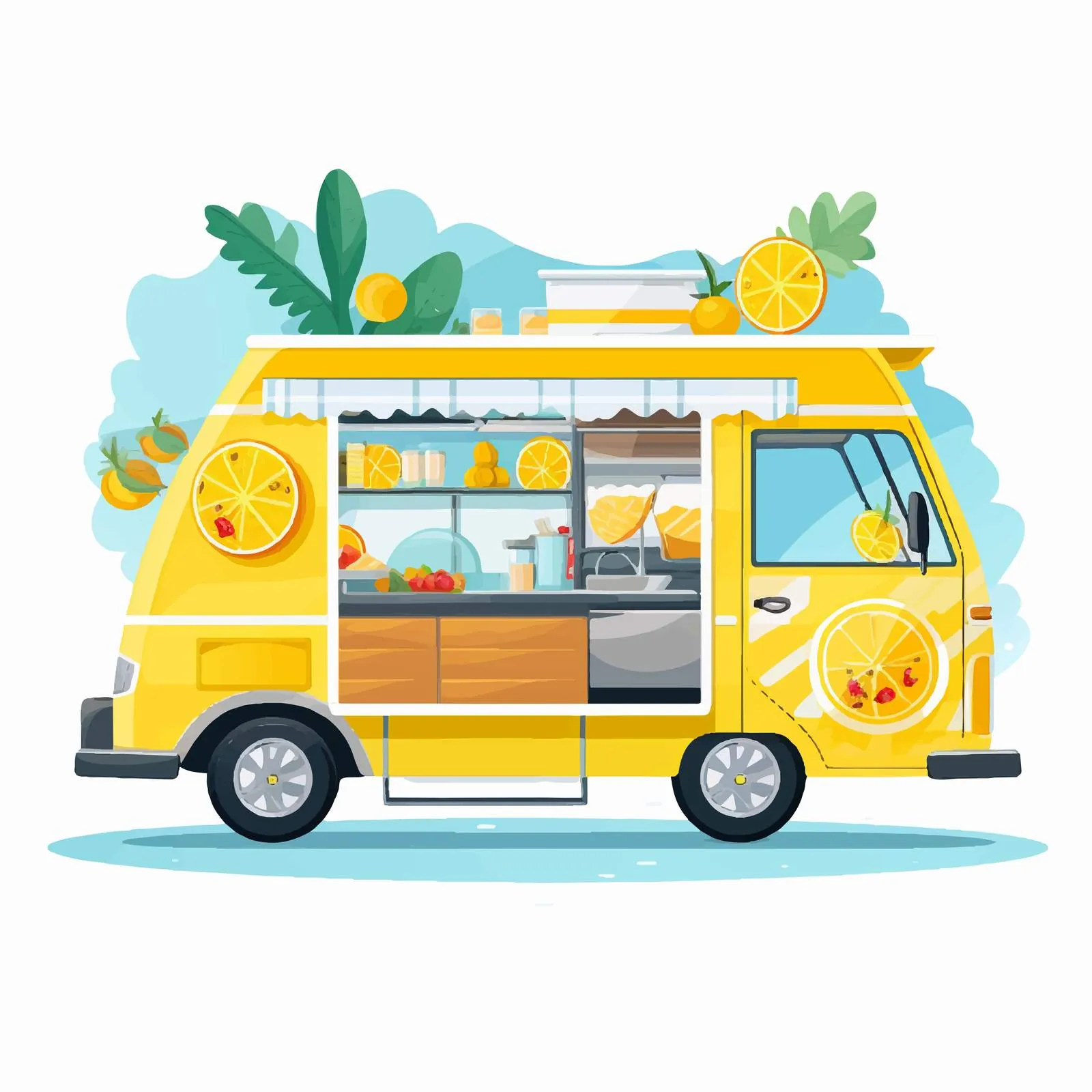 Lemonade Truck Street Food Cafe Illustration — free download from Dotvec