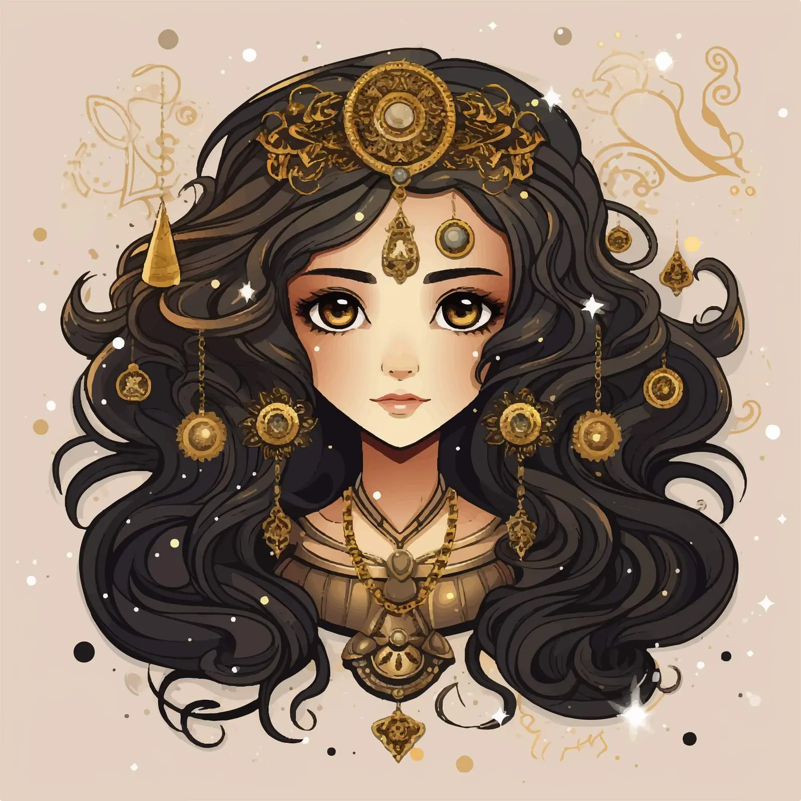 Leo Zodiac Sign Girl Cartoon Doodle Illustration — free download from Dotvec