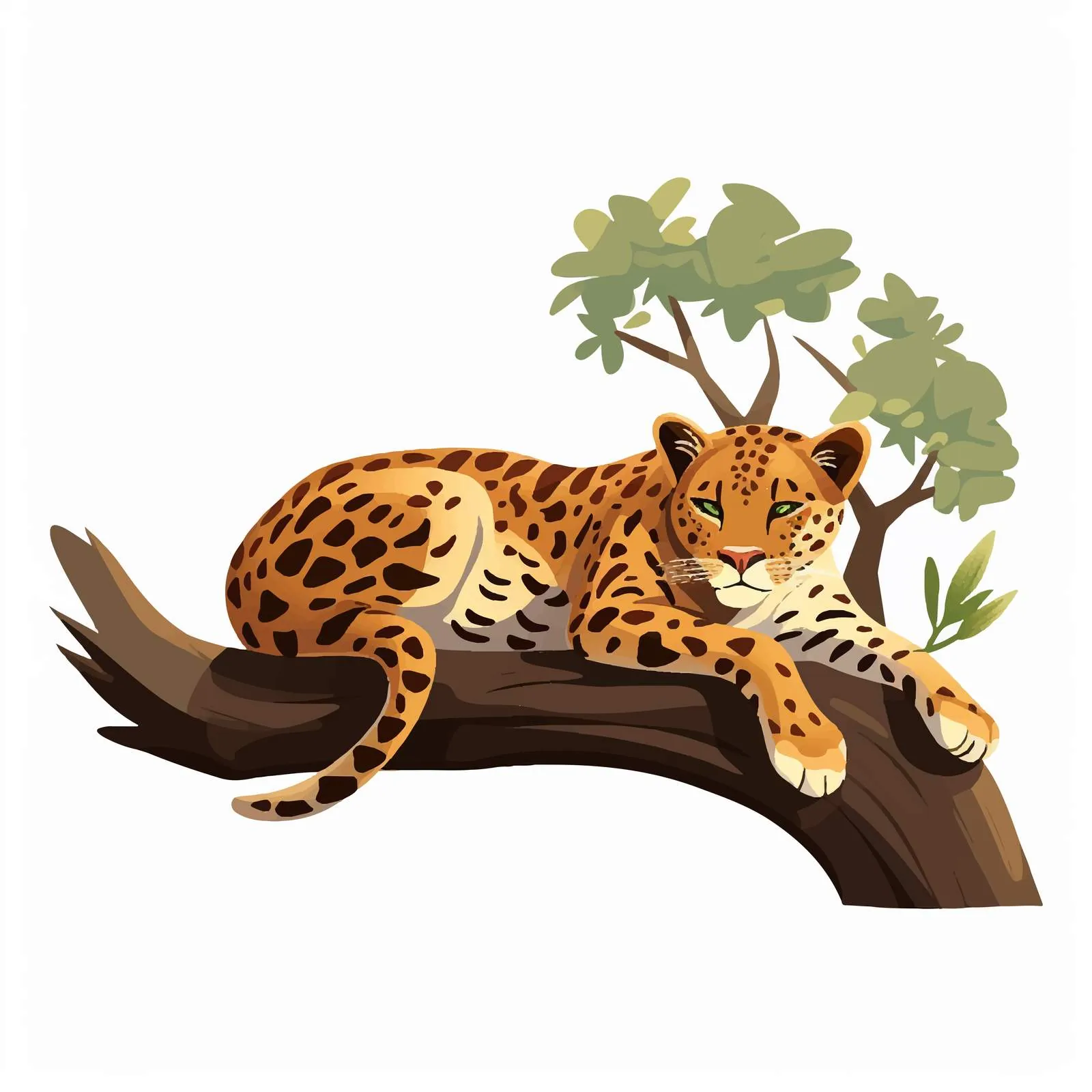 Leopard Relaxing on Branch in Wildlife — free download from Dotvec