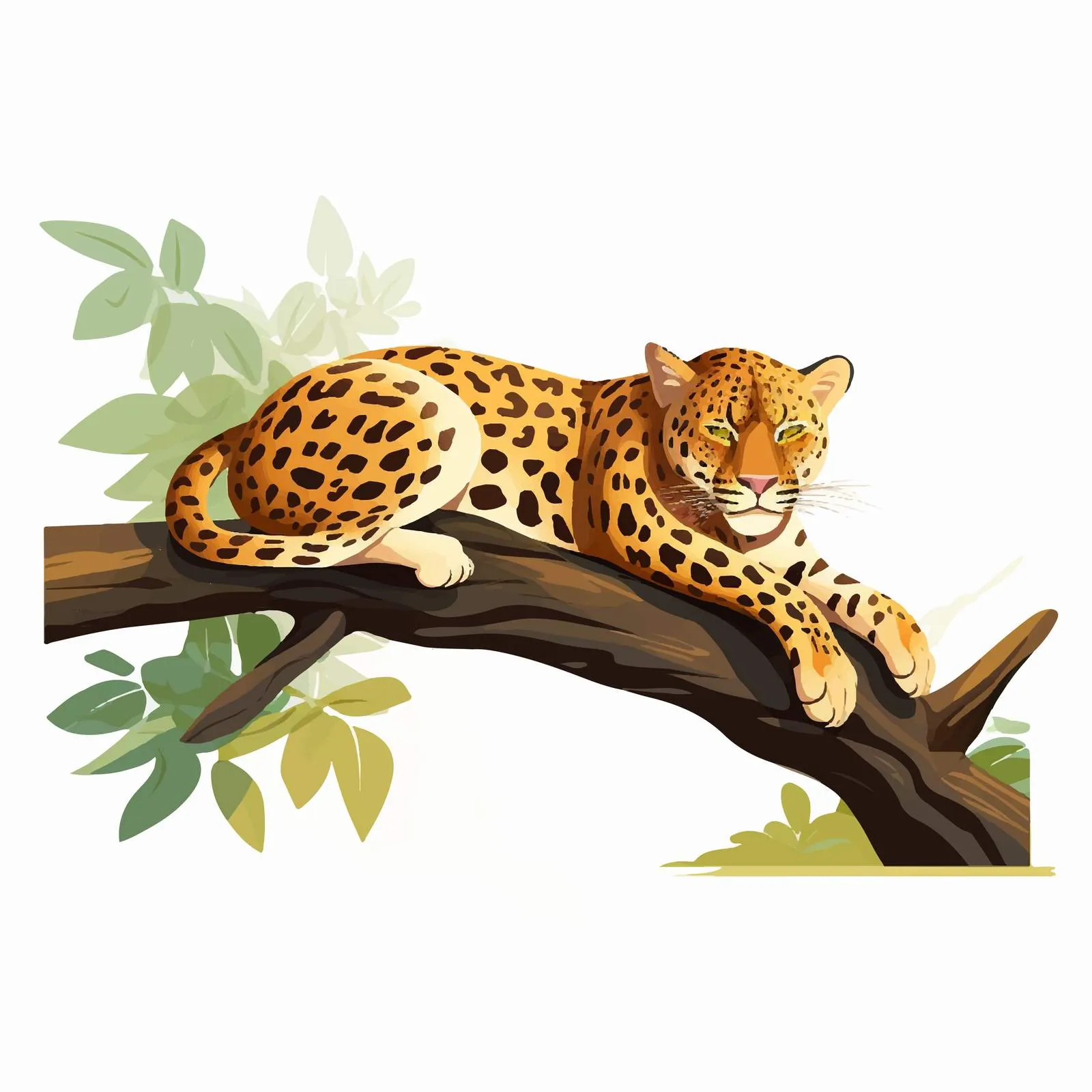 Leopard Relaxing on Branch in Africa — free download from Dotvec