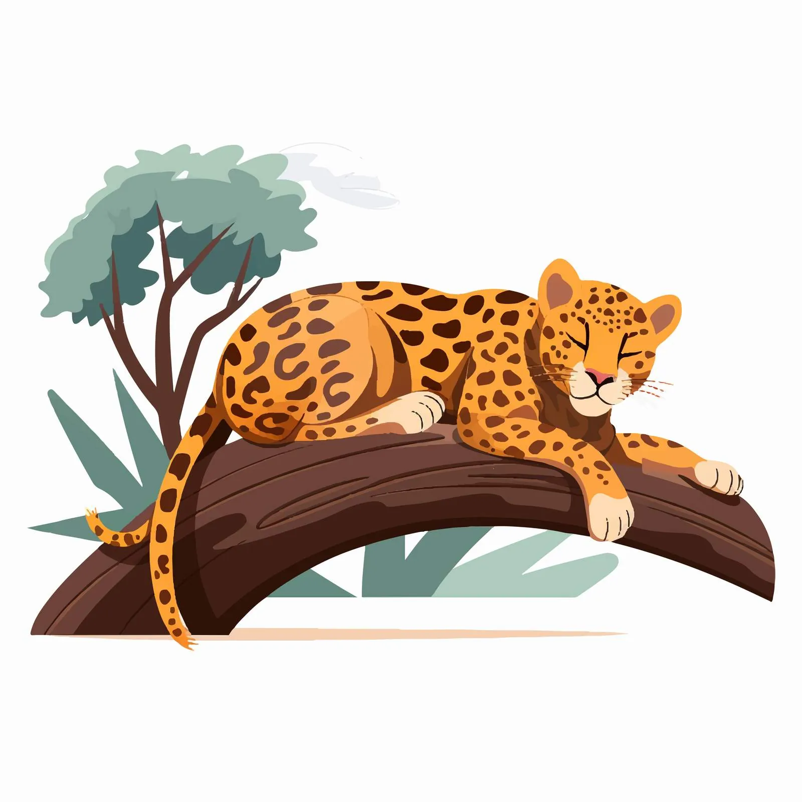 Leopard Relaxing on Branch in the Wild — free download from Dotvec