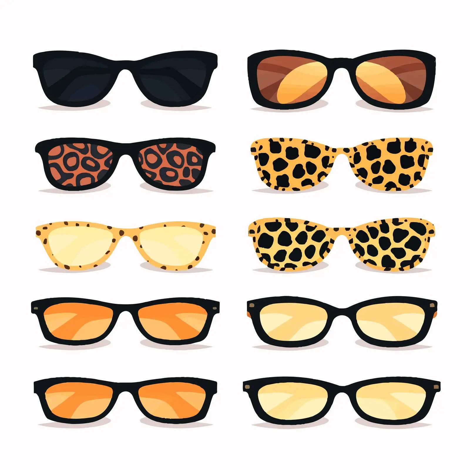 Leopard Sunglasses Safari Silhouettes Vector Set — free download from Dotvec
